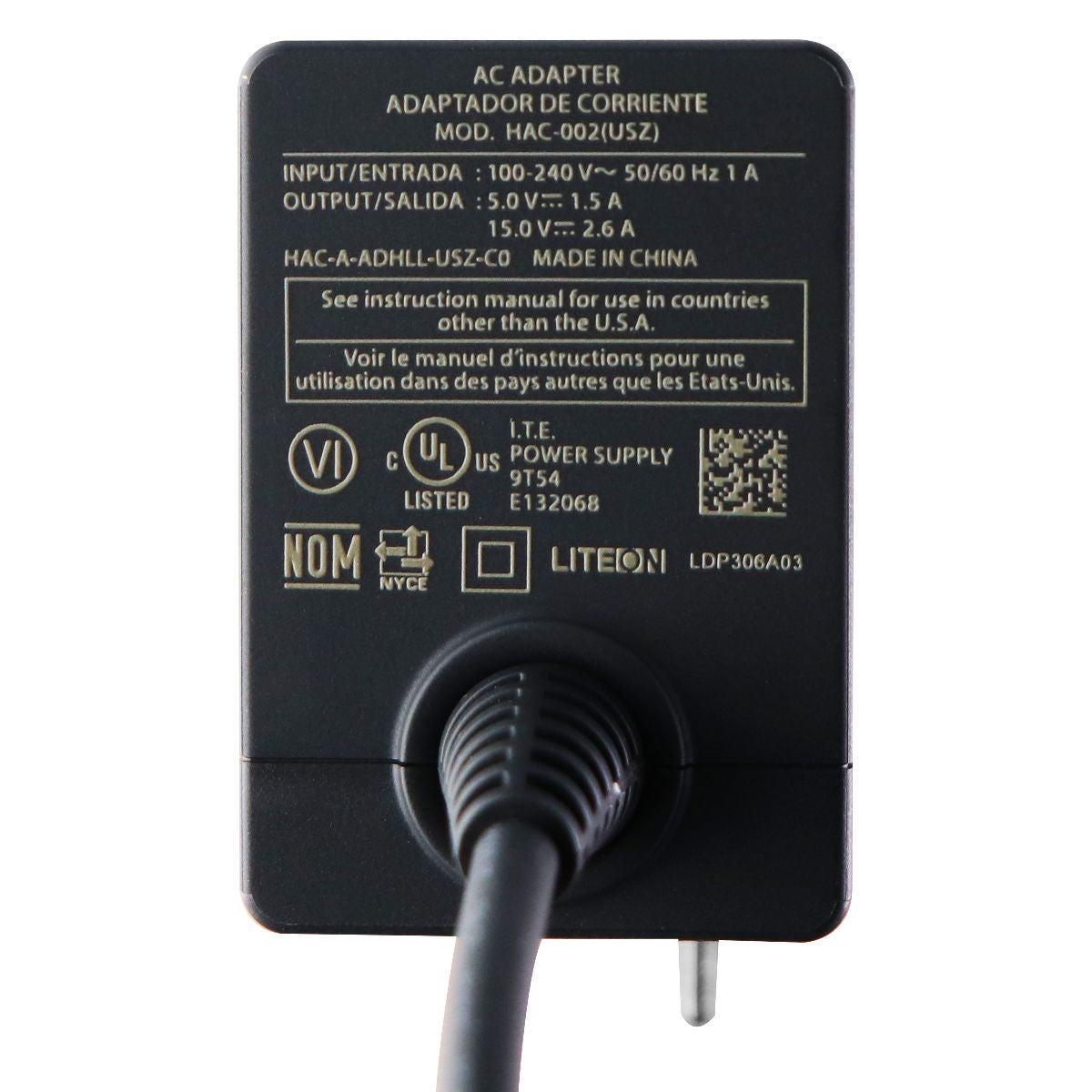 Nintendo Switch AC Adapter Wall Charger USB-C Cable - Black OEM (HACAADHGA)