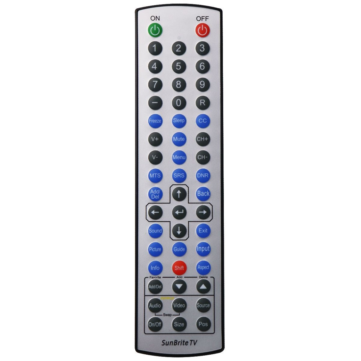 SunBrite Remote Control (UFI8MOGA) for SunBrite TVs - Silver/Black TV, Video & Audio Accessories - Remote Controls SunBrite - Simple Cell Bulk Wholesale Pricing - USA Seller