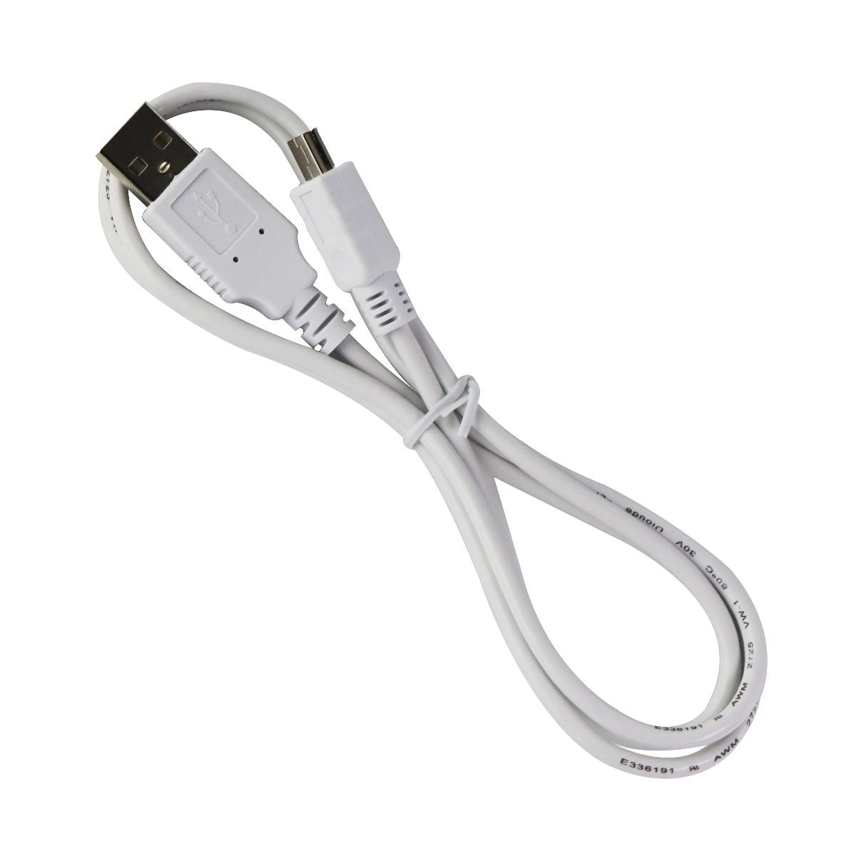 Simple 3-Foot Charge and Sync Cable for Mini USB Devices - White Cell Phone - Cables & Adapters Unbranded - Simple Cell Bulk Wholesale Pricing - USA Seller