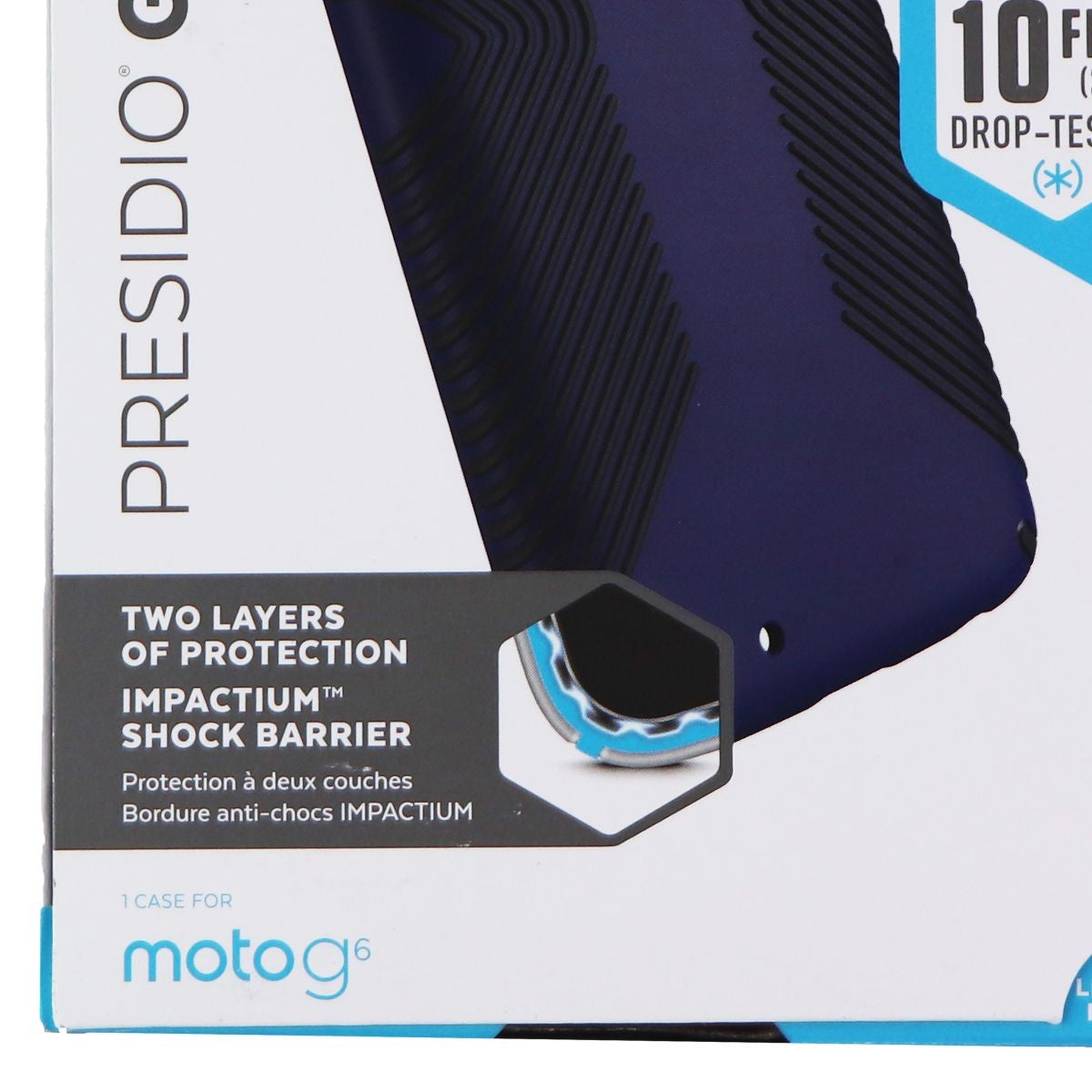 Speck Presidio Grip Hybrid Case for Motorola Moto G6 - Eclipse Blue/Carbon Black Cell Phone - Cases, Covers & Skins Speck - Simple Cell Bulk Wholesale Pricing - USA Seller