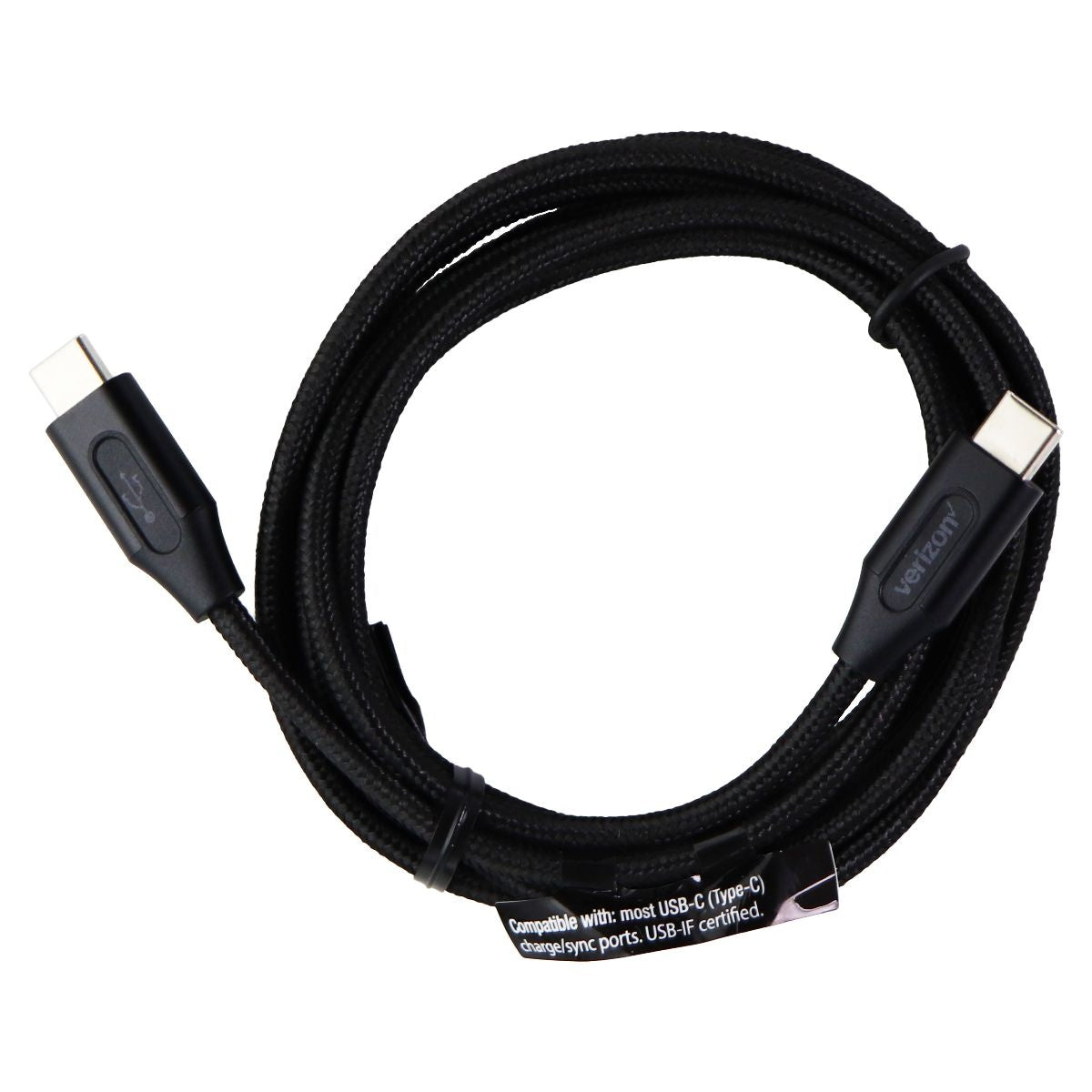 Verizon (CABCTOCBLK-AL) 6ft Charging Cable for USB-C Devices - Black Cell Phone - Cables & Adapters Verizon - Simple Cell Bulk Wholesale Pricing - USA Seller