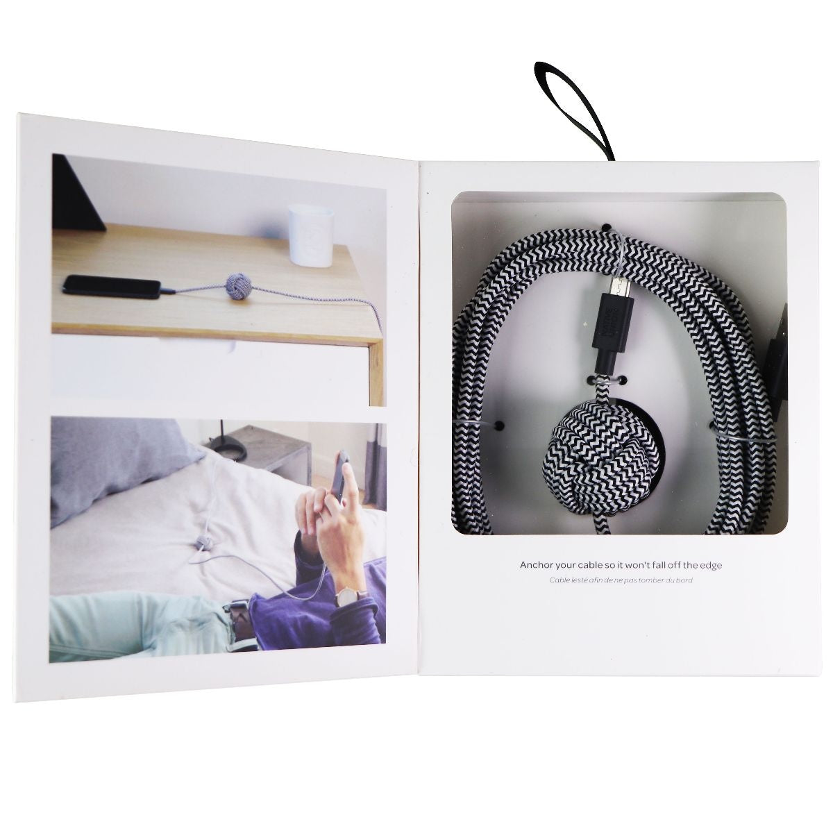 Native Union (NCABLE-MUSB-ZEB) Night Cable - USB to Micro USB cable 3 m - Zebra Cell Phone - Cables & Adapters Native Union - Simple Cell Bulk Wholesale Pricing - USA Seller