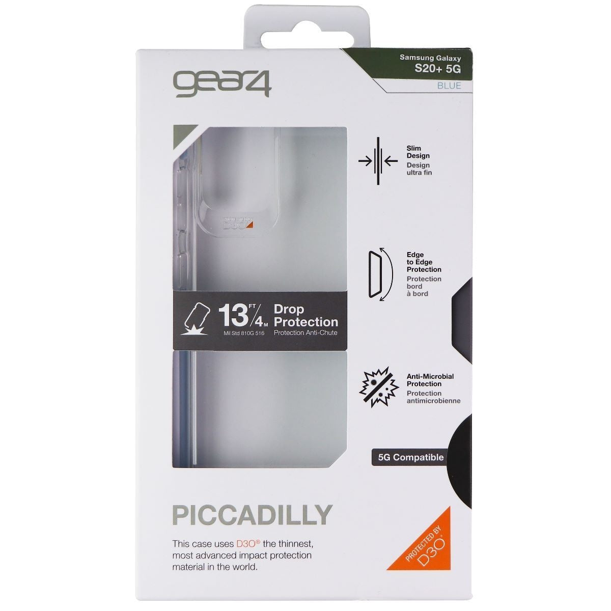 ZAGG Piccadilly Series Case for Samsung Galaxy S20+ (Plus Model) - Clear / Blue Cell Phone - Cases, Covers & Skins Zagg - Simple Cell Bulk Wholesale Pricing - USA Seller