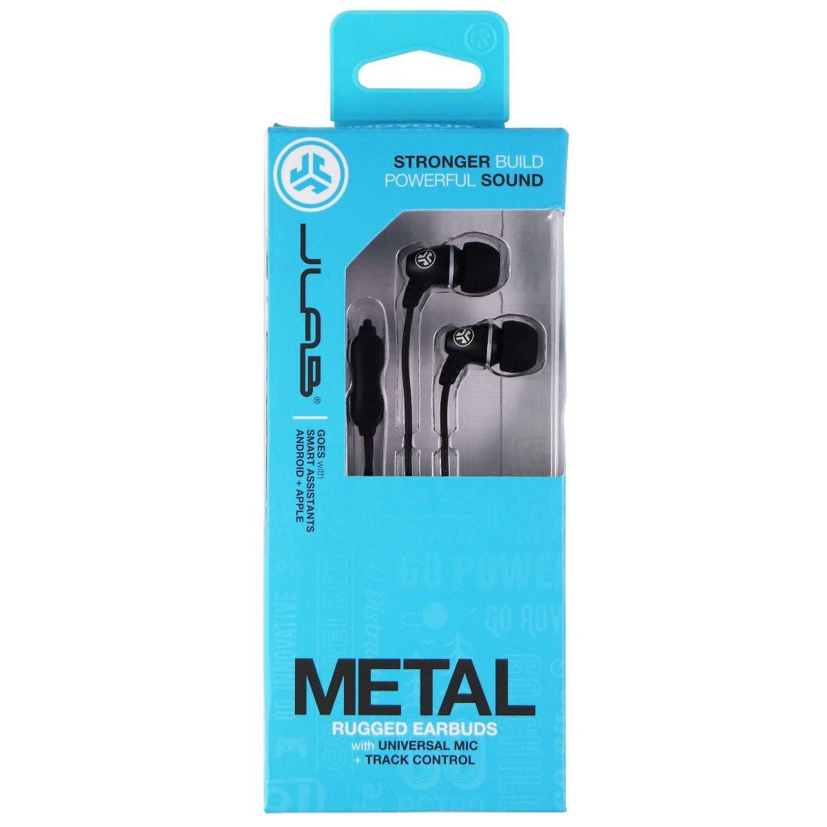 JLab Metal Rugged Earbud Headphones with In-Line Microphone - Black Portable Audio - Headphones JLAB - Simple Cell Bulk Wholesale Pricing - USA Seller