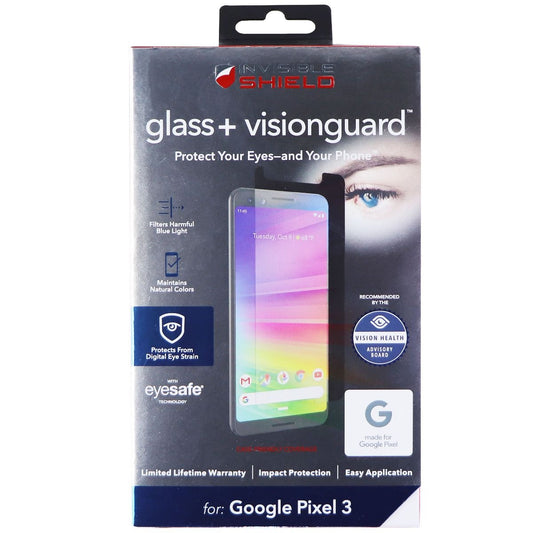 ZAGG InvisibleShield Tempered Glass+ VisionGuard for Google Pixel 3 - Clear