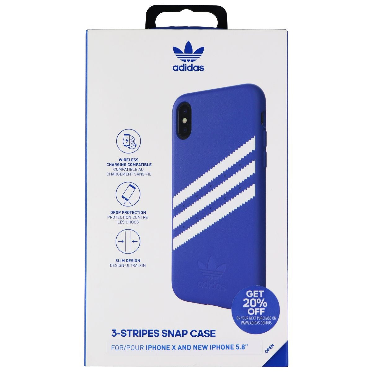 Adidas 3-Stripe Snap Case for Apple iPhone Xs and iPhone X Adidas 3-Stripe Snap Case for Apple iPhone Xs and iPhone X