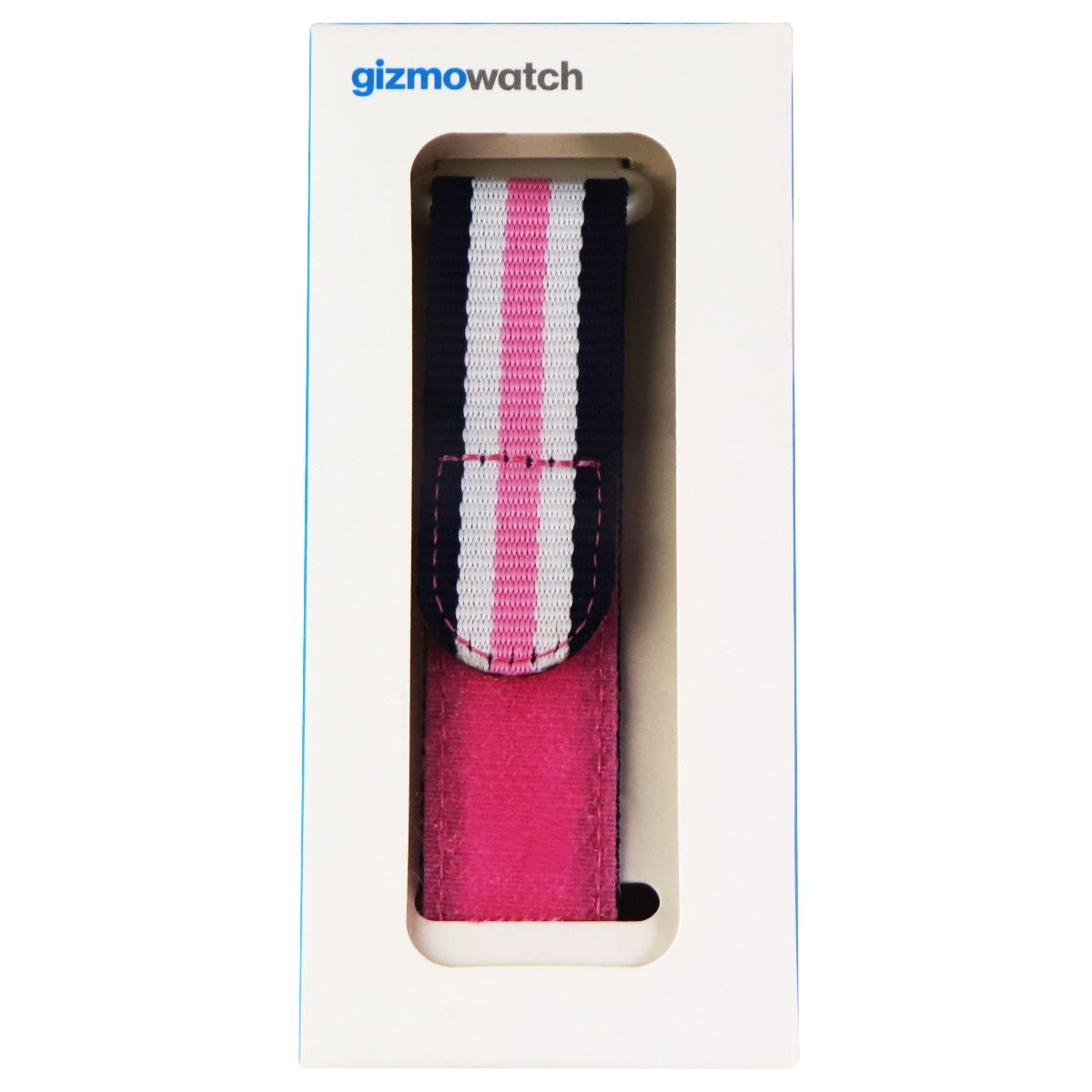 Gizmo Nylon Band for GizmoWatch (X53N3S) - Kids Size - Pink/White/Navy Stripe Smart Watch Accessories - Watch Bands Gizmo - Simple Cell Bulk Wholesale Pricing - USA Seller