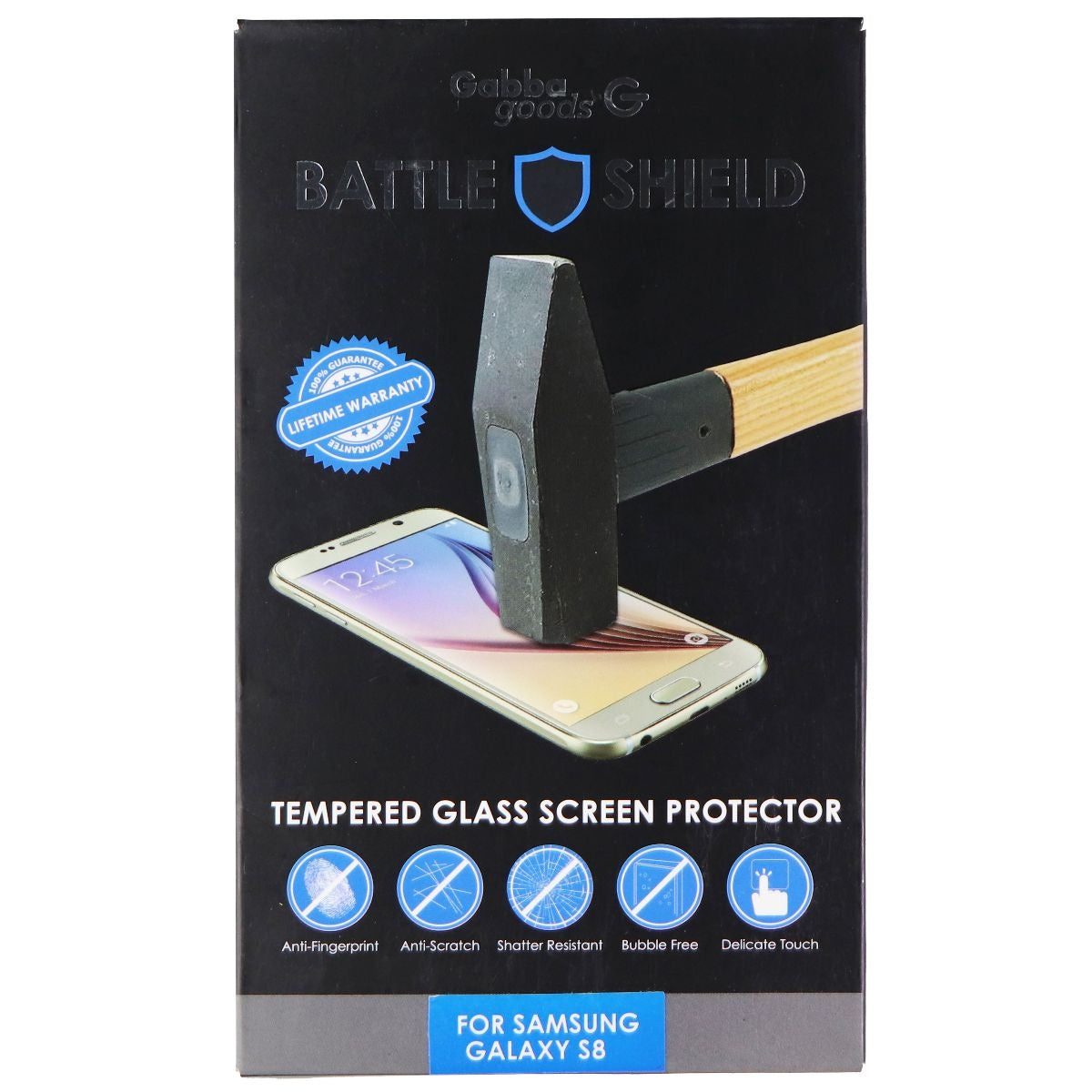 Gabba Goods Battle Shield Tempered Glass for Samsung Galaxy S8 - Clear Cell Phone - Screen Protectors Gabba Goods - Simple Cell Bulk Wholesale Pricing - USA Seller