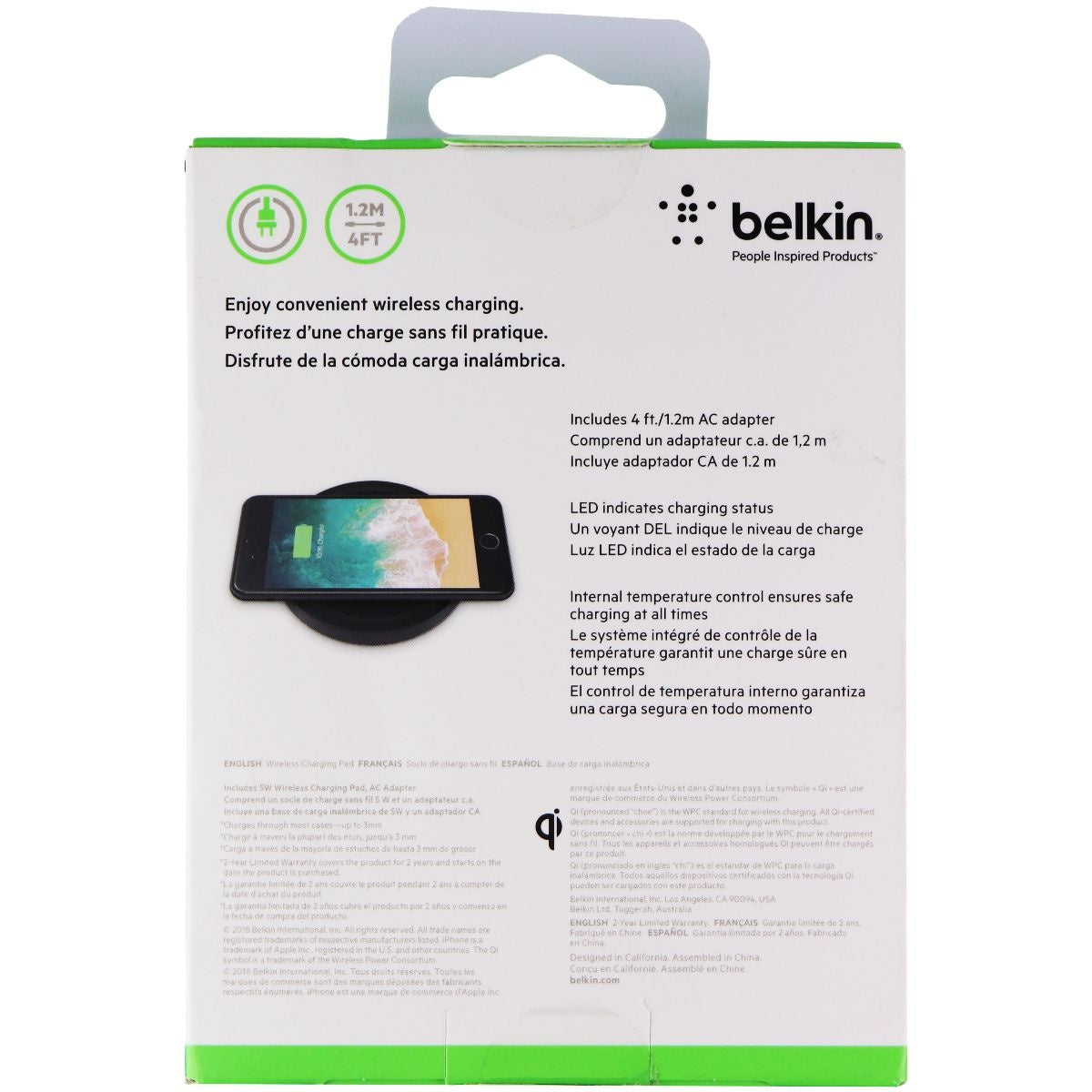 Belkin 5W Wireless Charging Pad for Qi Devices like iPhone & for AirPods - Black Cell Phone - Chargers & Cradles Belkin - Simple Cell Bulk Wholesale Pricing - USA Seller