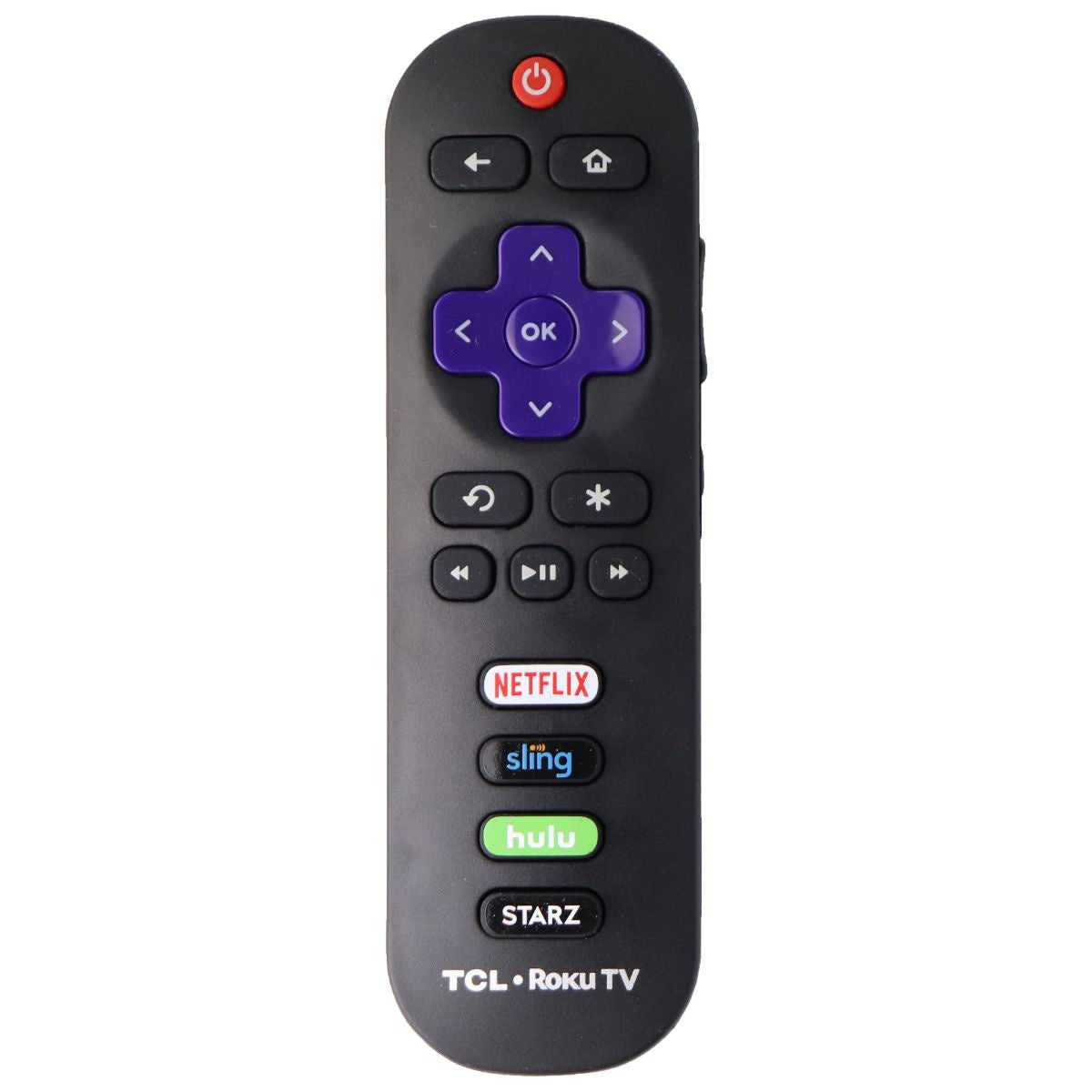 TCL Remote (RC280-STARZ) for Select TCL TVs - Black - Netflix/Sling/Hulu/STARZ TV, Video & Audio Accessories - Remote Controls TCL - Simple Cell Bulk Wholesale Pricing - USA Seller