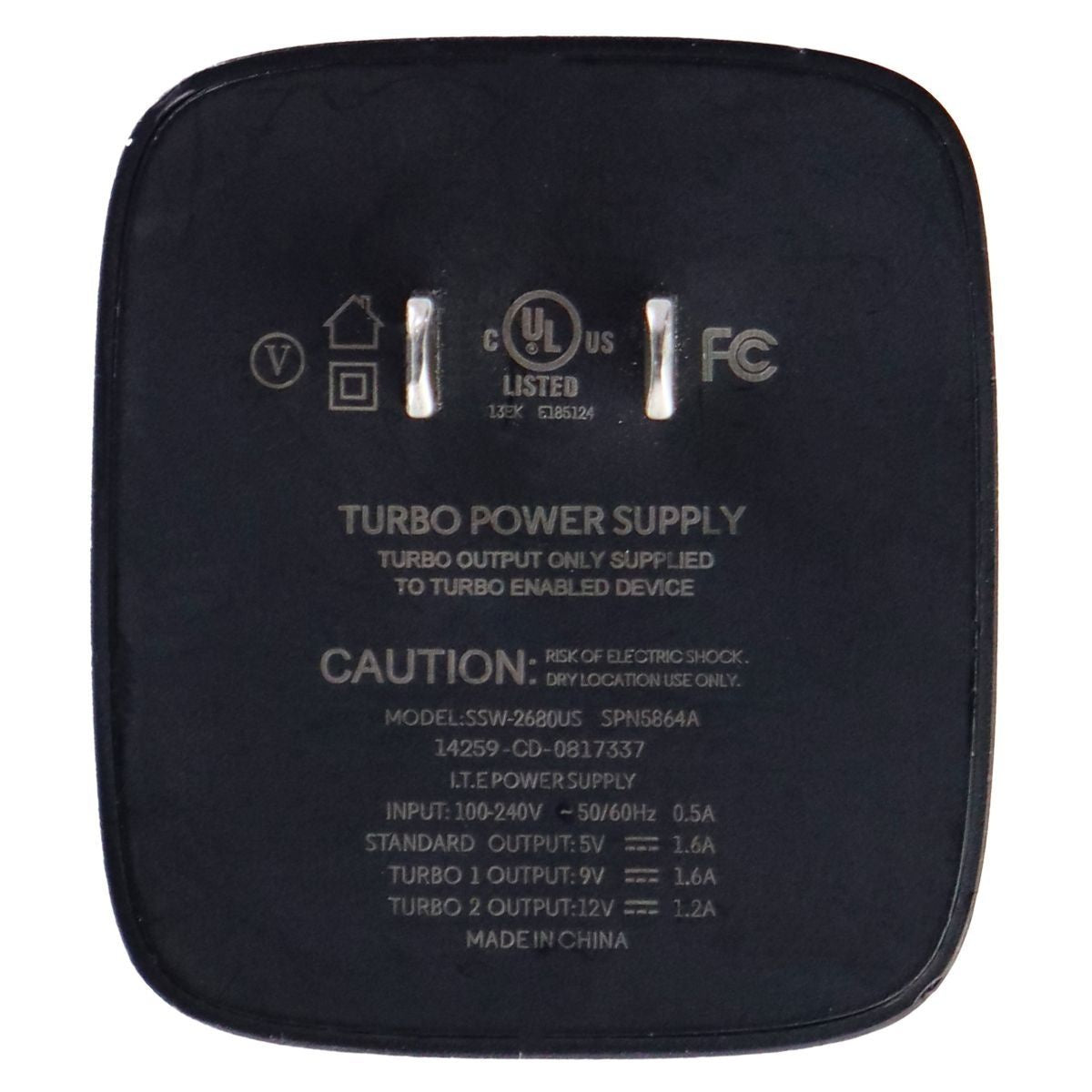 Motorola TurboPower 15 Wall Charger USB Adapter - Black (SSW-2680US / SPN5864A) Cell Phone - Chargers & Cradles Motorola - Simple Cell Bulk Wholesale Pricing - USA Seller