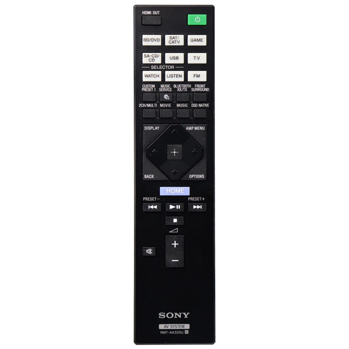 Sony Remote Control (RMT-AA320U) for Sony AV Systems - Black TV, Video & Audio Accessories - Remote Controls Sony - Simple Cell Bulk Wholesale Pricing - USA Seller