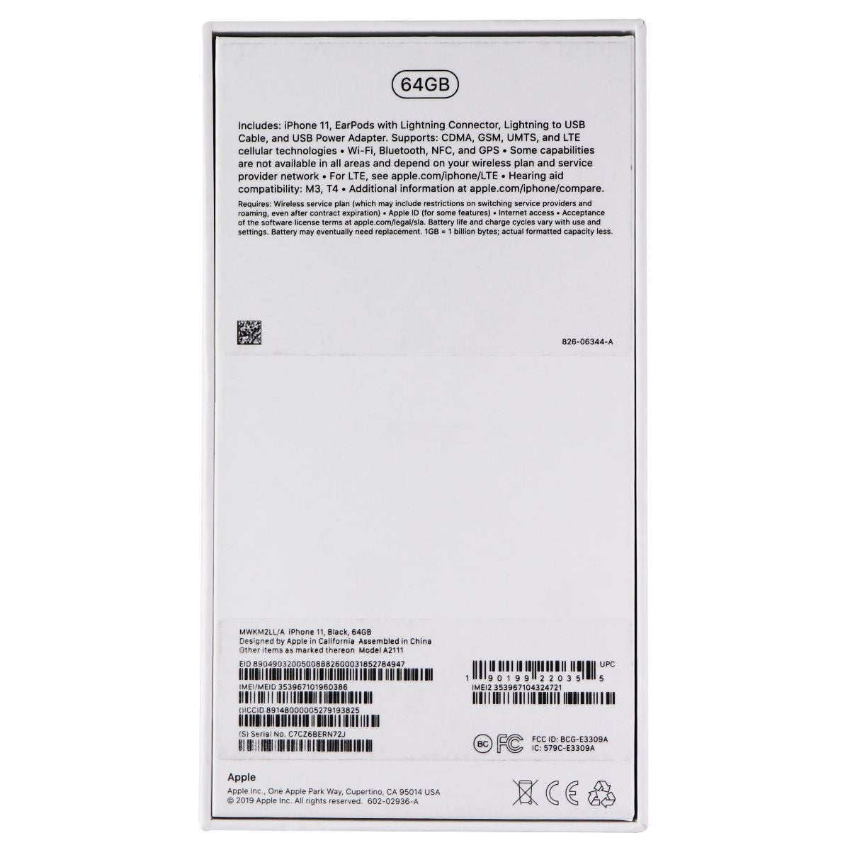 Apple iPhone 11 RETAIL BOX - 64GB / Black - NO DEVICE - Empty Box Cell Phone - Other Accessories Apple - Simple Cell Bulk Wholesale Pricing - USA Seller