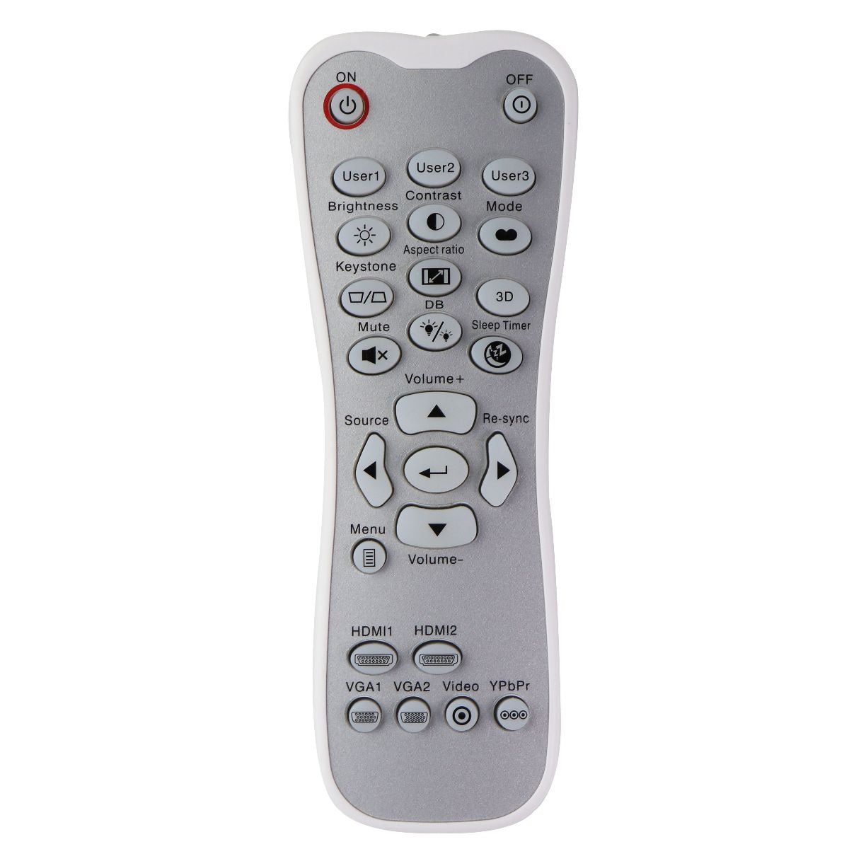Optoma OEM Projector Remote Control - Silver/White (L-27-5KEY) TV, Video & Audio Accessories - Remote Controls Optoma - Simple Cell Bulk Wholesale Pricing - USA Seller