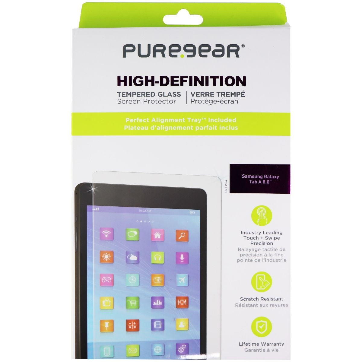 PureGear HD Tempered Glass for Samsung Galaxy Tab A (8.0) 2017 - Clear Cell Phone - Screen Protectors PureGear - Simple Cell Bulk Wholesale Pricing - USA Seller