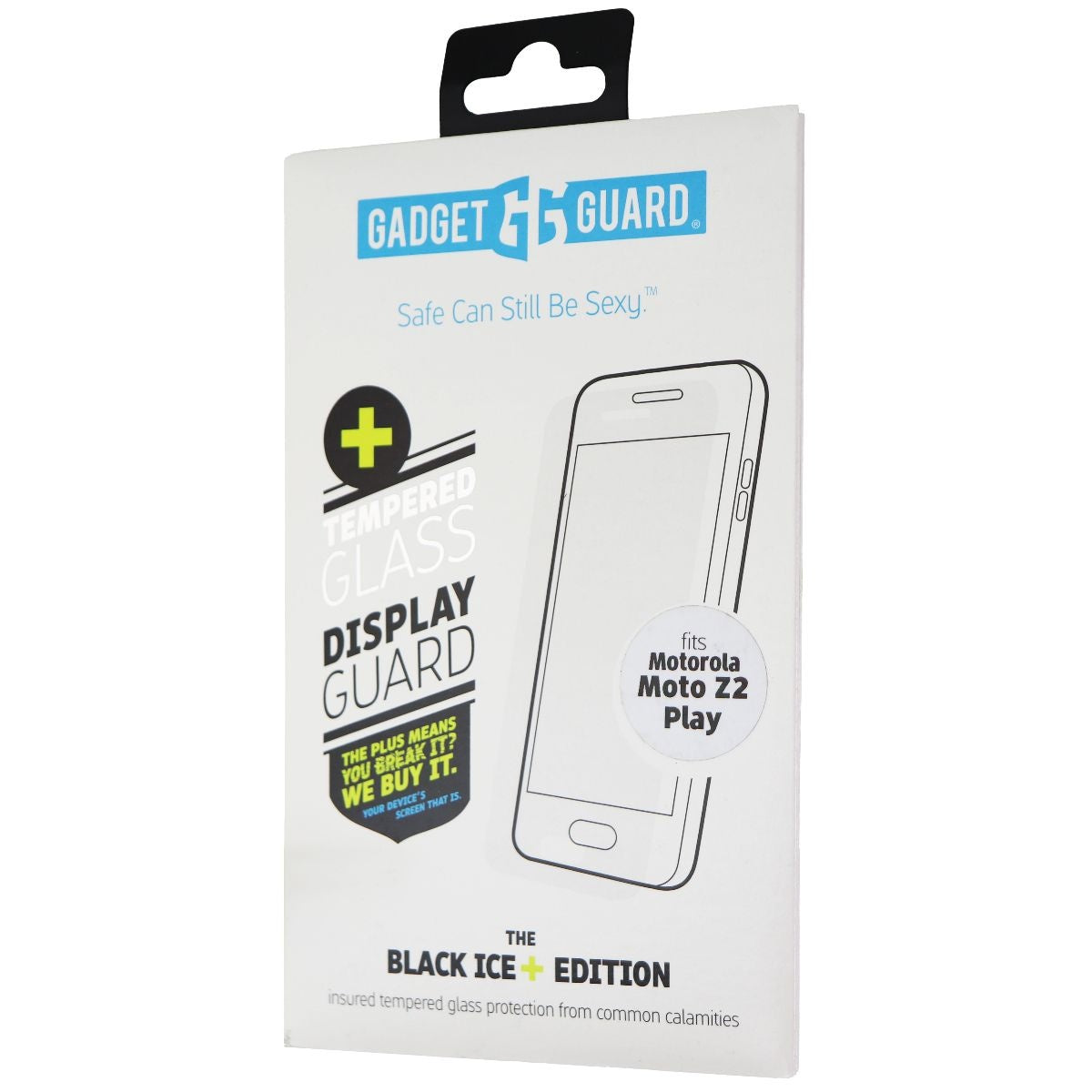 Gadget Guard (Black Ice+) Tempered Glass for Motorola Moto Z2 Play - Clear Cell Phone - Screen Protectors Gadget Guard - Simple Cell Bulk Wholesale Pricing - USA Seller