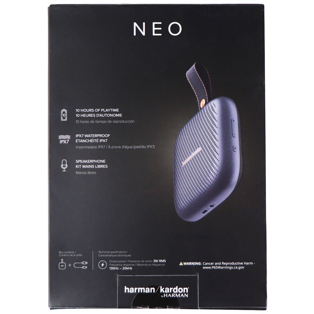 Harman Kardon Neo Portable Bluetooth Speaker with Strap - Gray Cell Phone - Audio Docks & Speakers Harman Kardon - Simple Cell Bulk Wholesale Pricing - USA Seller