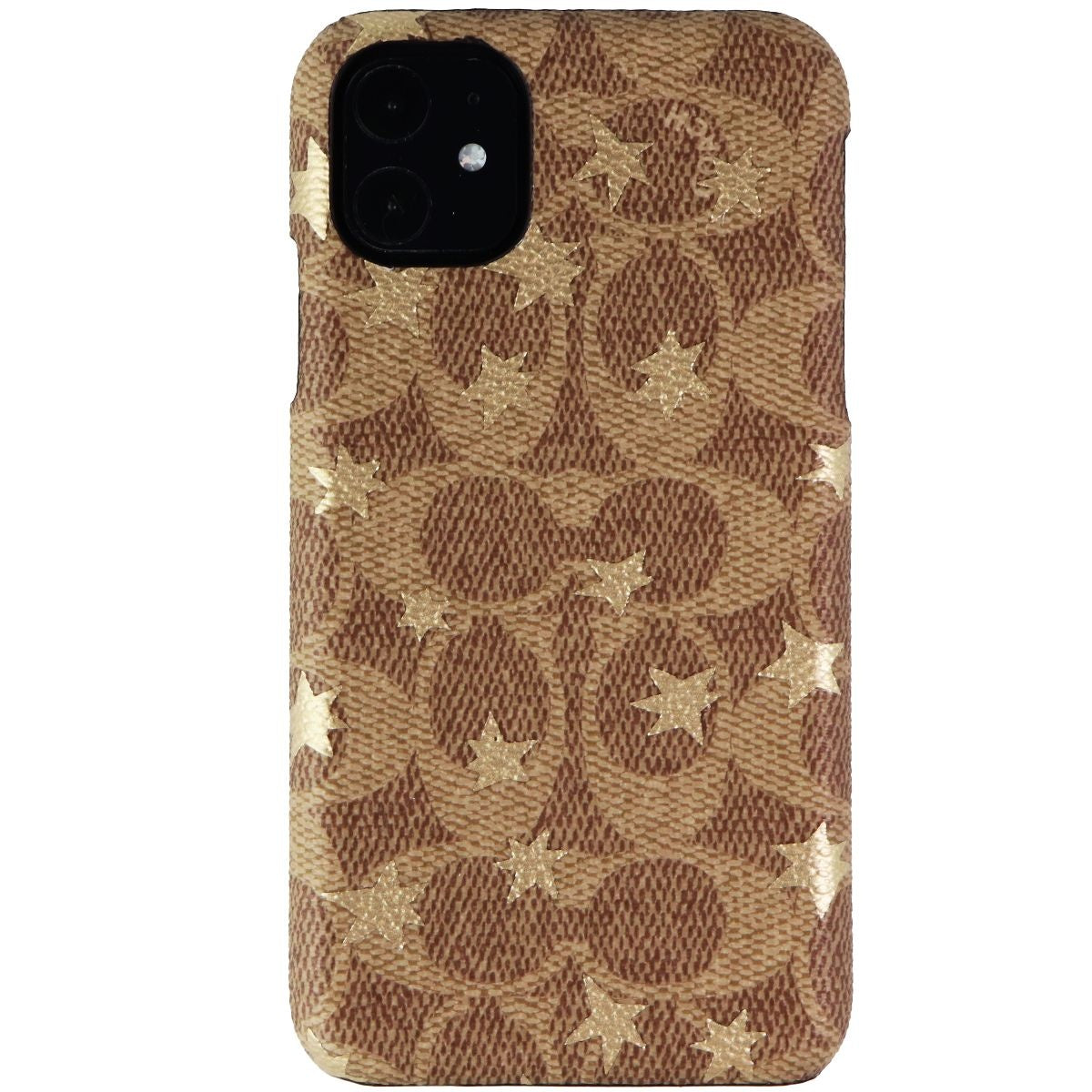 Coach Slim Wrap Case for Apple iPhone 11 Smartphones - Khaki / Gold Foil Stars
