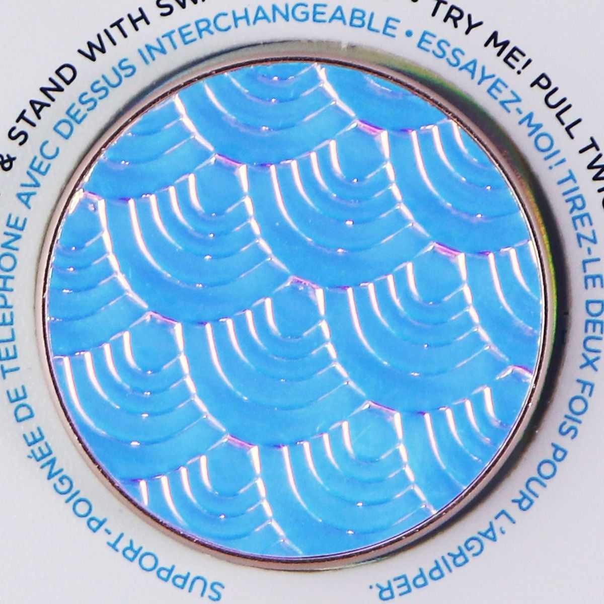 PopSockets PopGrip with Swappable Top - Iridescent Mermaid Pearl Blue Cell Phone - Mounts & Holders PopSockets - Simple Cell Bulk Wholesale Pricing - USA Seller