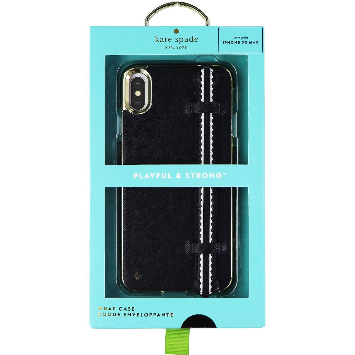Kate Spade Wrap Strap Case for Apple iPhone Xs Max - Black Saffiano/Gold Cell Phone - Cases, Covers & Skins Kate Spade - Simple Cell Bulk Wholesale Pricing - USA Seller