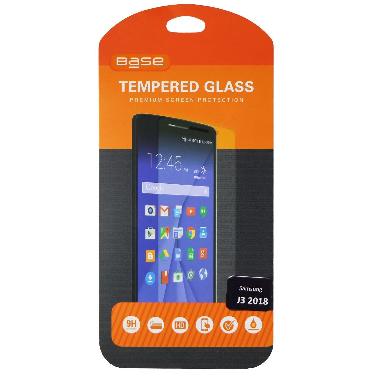 Base Premium Tempered Glass for Samsung Galaxy J3 (2018) - Clear Cell Phone - Screen Protectors Base - Simple Cell Bulk Wholesale Pricing - USA Seller