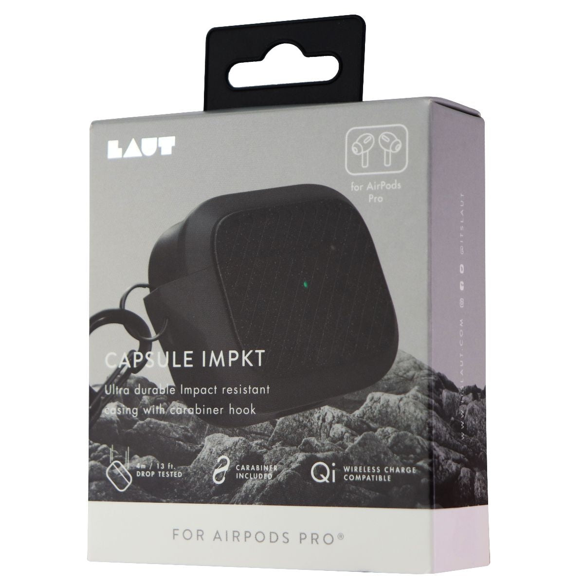 Laut Capsule Impkt Ultra Durable Case for Apple AirPods Pro - Slate iPod, Audio Player Accessories - Cases, Covers & Skins Laut - Simple Cell Bulk Wholesale Pricing - USA Seller