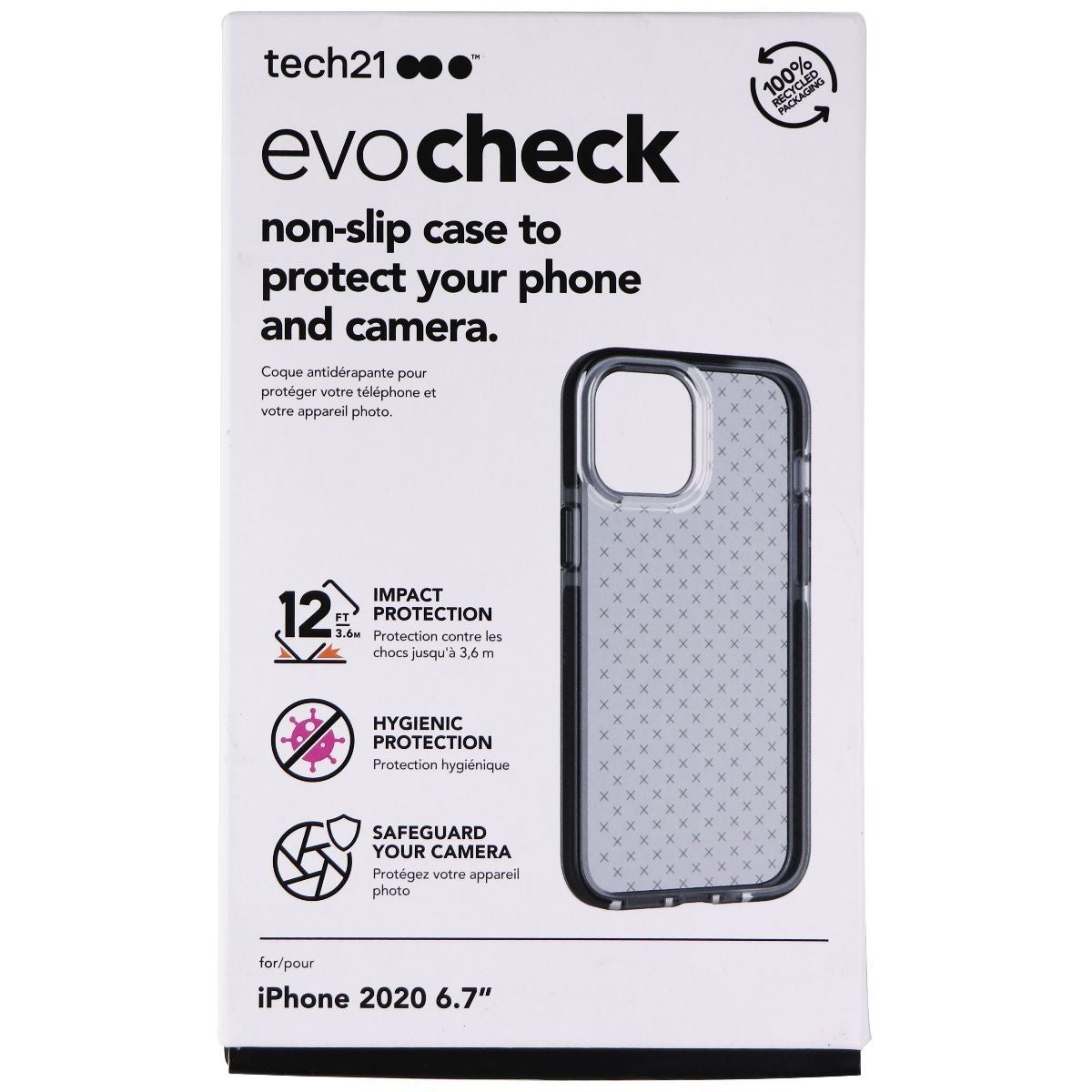 Tech21 Evo Check Series Flexible Gel Case for Apple iPhone 12 Pro Max - Black
