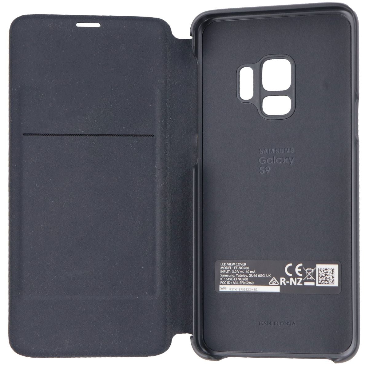 Samsung (EF-NG960PBEGUS) LED View Wallet Cover Case for Galaxy S9 - Black
