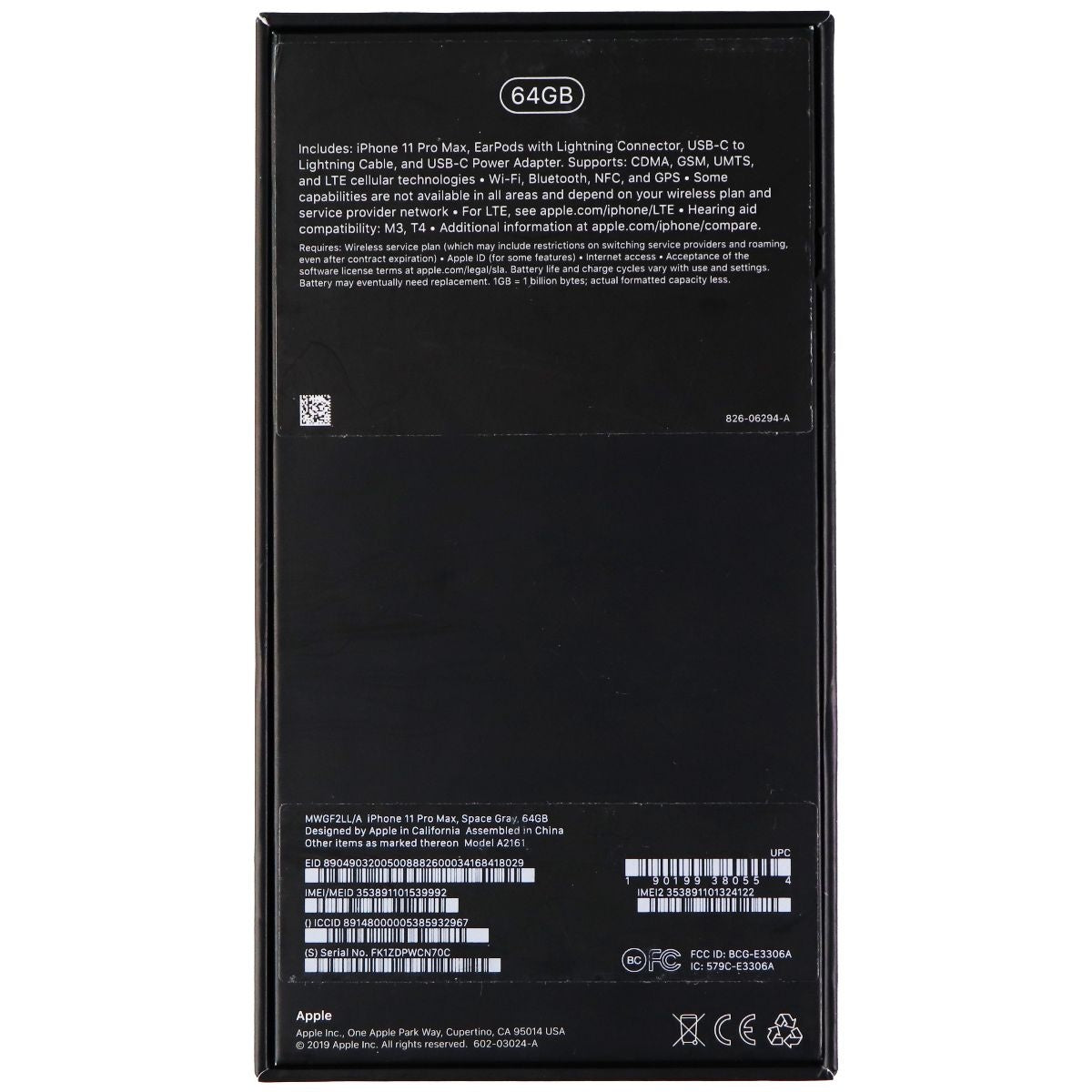 RETAIL BOX - Apple iPhone 11 Pro Max - 64GB / Space Gray - NO DEVICE Cell Phone - Other Accessories Apple - Simple Cell Bulk Wholesale Pricing - USA Seller