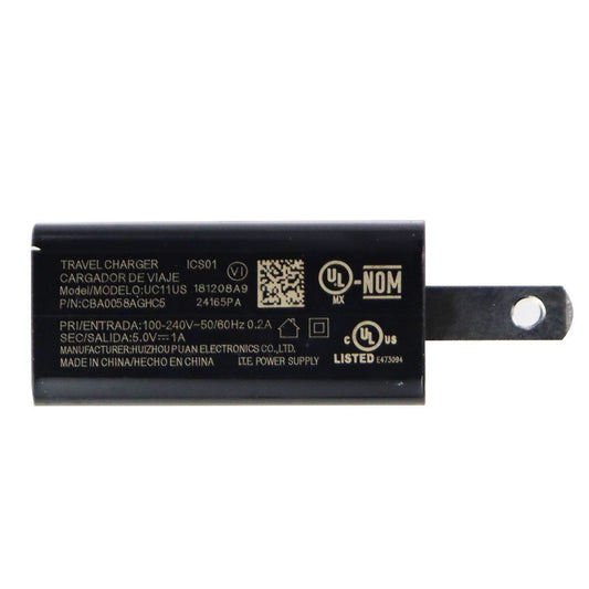 Alcatel (5V/1A) USB Wall Charger Power Adapter - Black w/ Logo (UC11US) Cell Phone - Chargers & Cradles Alcatel - Simple Cell Bulk Wholesale Pricing - USA Seller