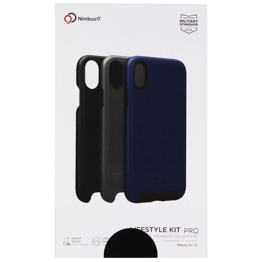 Nimbus9 LifeStyle Kit Cases (3 Pack) for iPhone Xs & X - Blue, Gray, Black