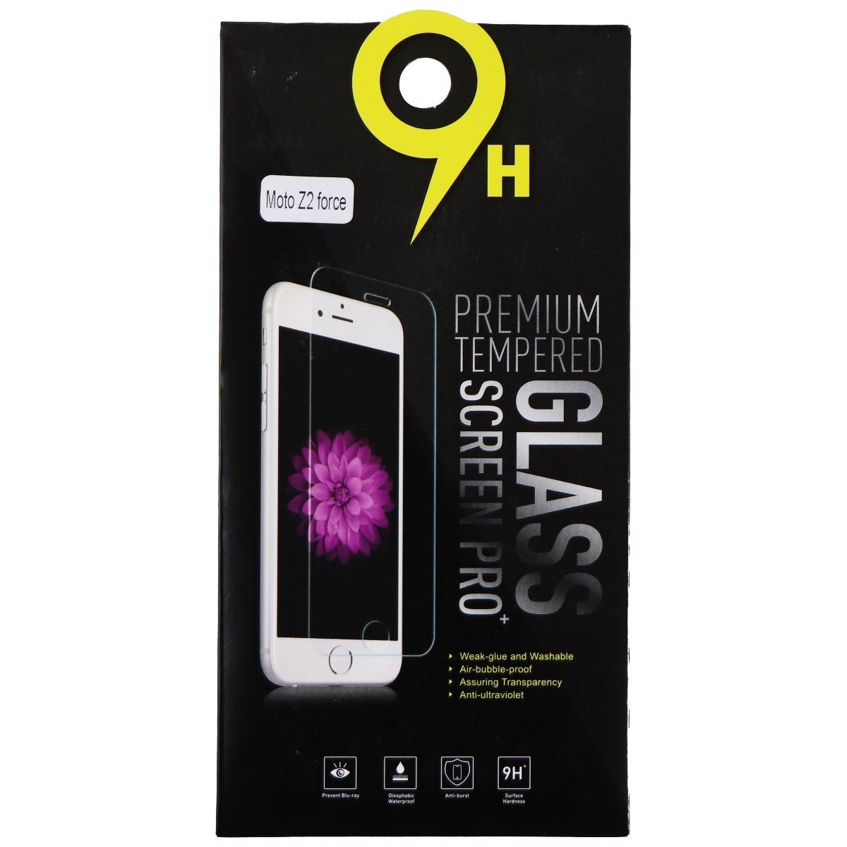 Premium 9H Tempered Glass Screen (Pro+) for Motorola Moto Z2 Force - Clear Cell Phone - Screen Protectors Unbranded - Simple Cell Bulk Wholesale Pricing - USA Seller