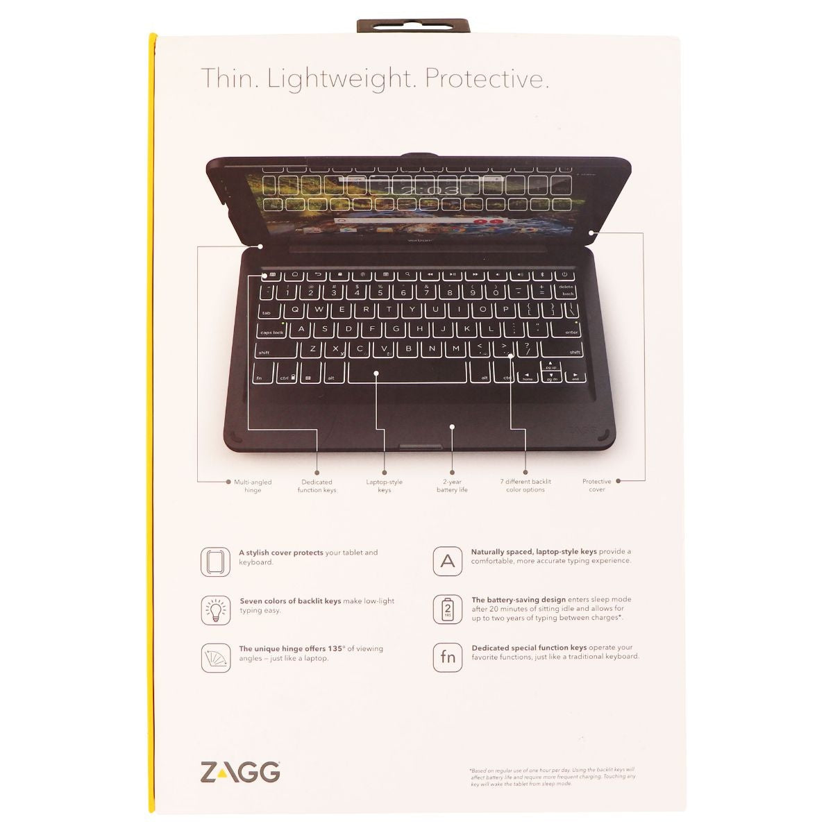 ZAGG Folio Series Wireless Tablet Keyboard and Case for Ellipsis 10 HD - Black iPad/Tablet Accessories - Cases, Covers, Keyboard Folios Zagg - Simple Cell Bulk Wholesale Pricing - USA Seller