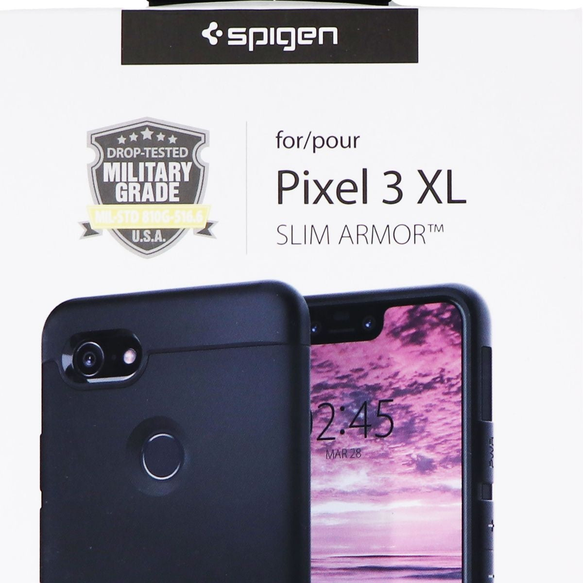 Spigen Slim Armor Case with Kickstand for Google Pixel 3 XL - Black Cell Phone - Cases, Covers & Skins Spigen - Simple Cell Bulk Wholesale Pricing - USA Seller