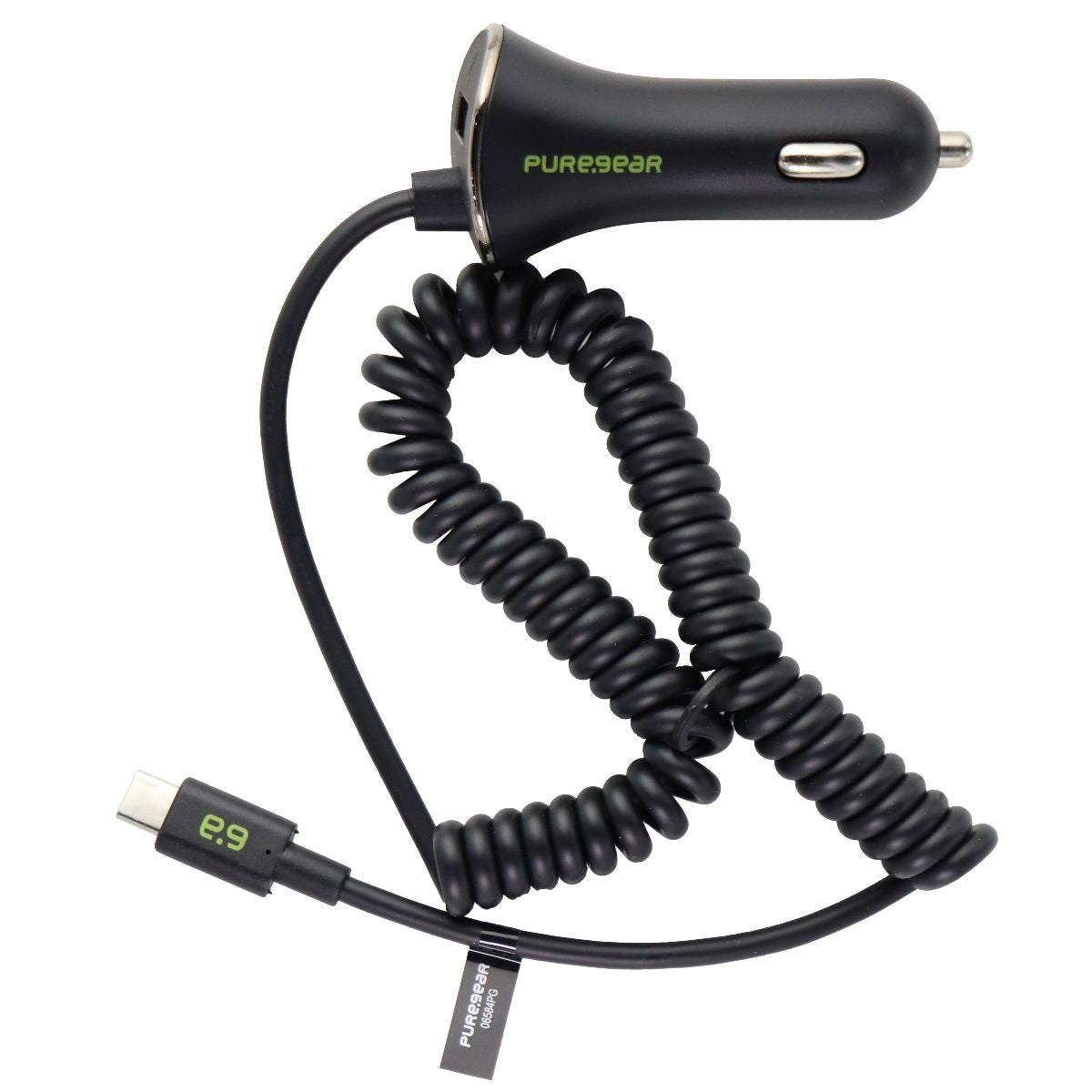 PureGear (24W/4.8A) USB-C Car Charger with Extra USB Port - Black Cell Phone - Chargers & Cradles PureGear - Simple Cell Bulk Wholesale Pricing - USA Seller