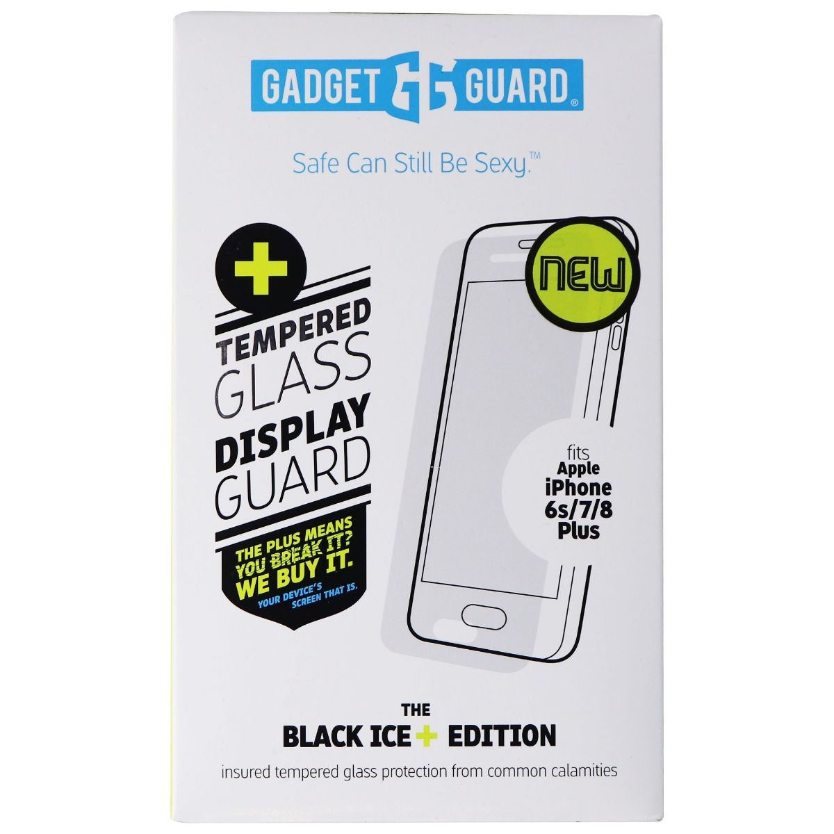 Gadget Guard Black Ice+ Tempered Glass for iPhone 8 Plus/7 Plus (White Pack) Cell Phone - Screen Protectors Gadget Guard - Simple Cell Bulk Wholesale Pricing - USA Seller