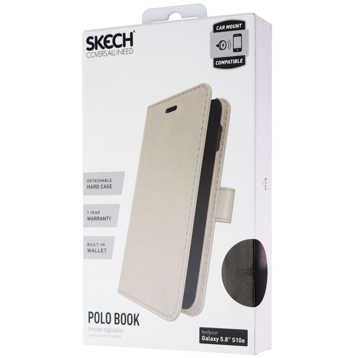 Skech (SK74-PB-CHP) Book Wallet Detachable Case for Samsung Galaxy S10e - Gold Cell Phone - Cases, Covers & Skins Skech - Simple Cell Bulk Wholesale Pricing - USA Seller