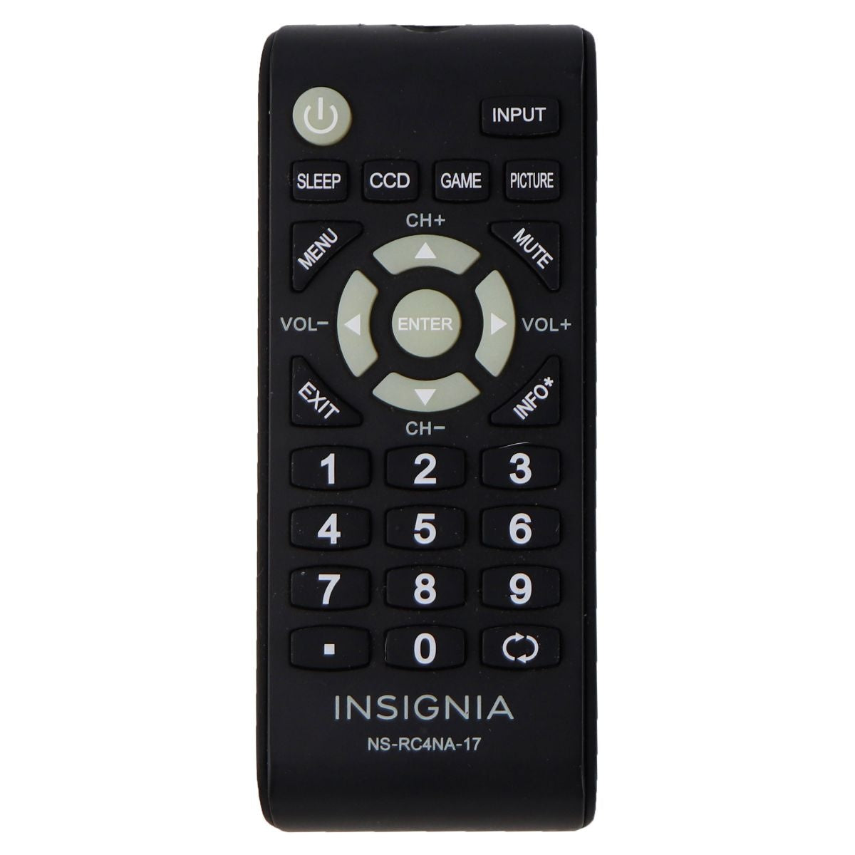 Insignia Remote (NS-RC4NA-17) for Select Insignia TVs - Black TV, Video & Audio Accessories - Remote Controls Insignia - Simple Cell Bulk Wholesale Pricing - USA Seller