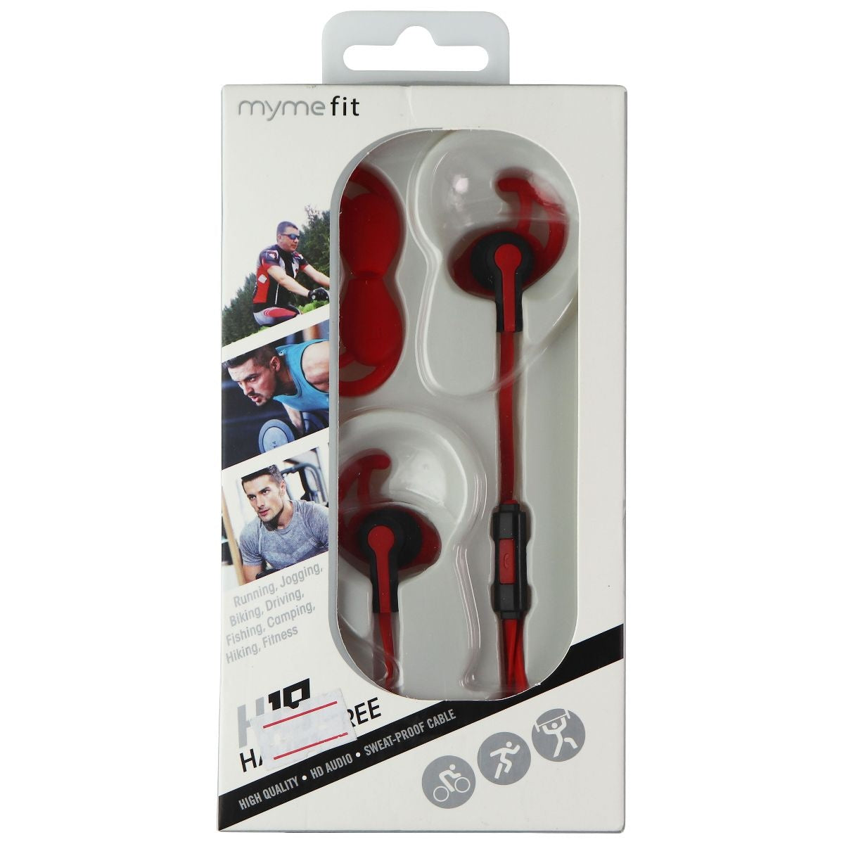 MyMeFit H19 Hands-Free Earbuds (Universal, 3.5mm) - Black/Red Parts & Accessories - Headsets & Earpieces MYMEFIT - Simple Cell Bulk Wholesale Pricing - USA Seller