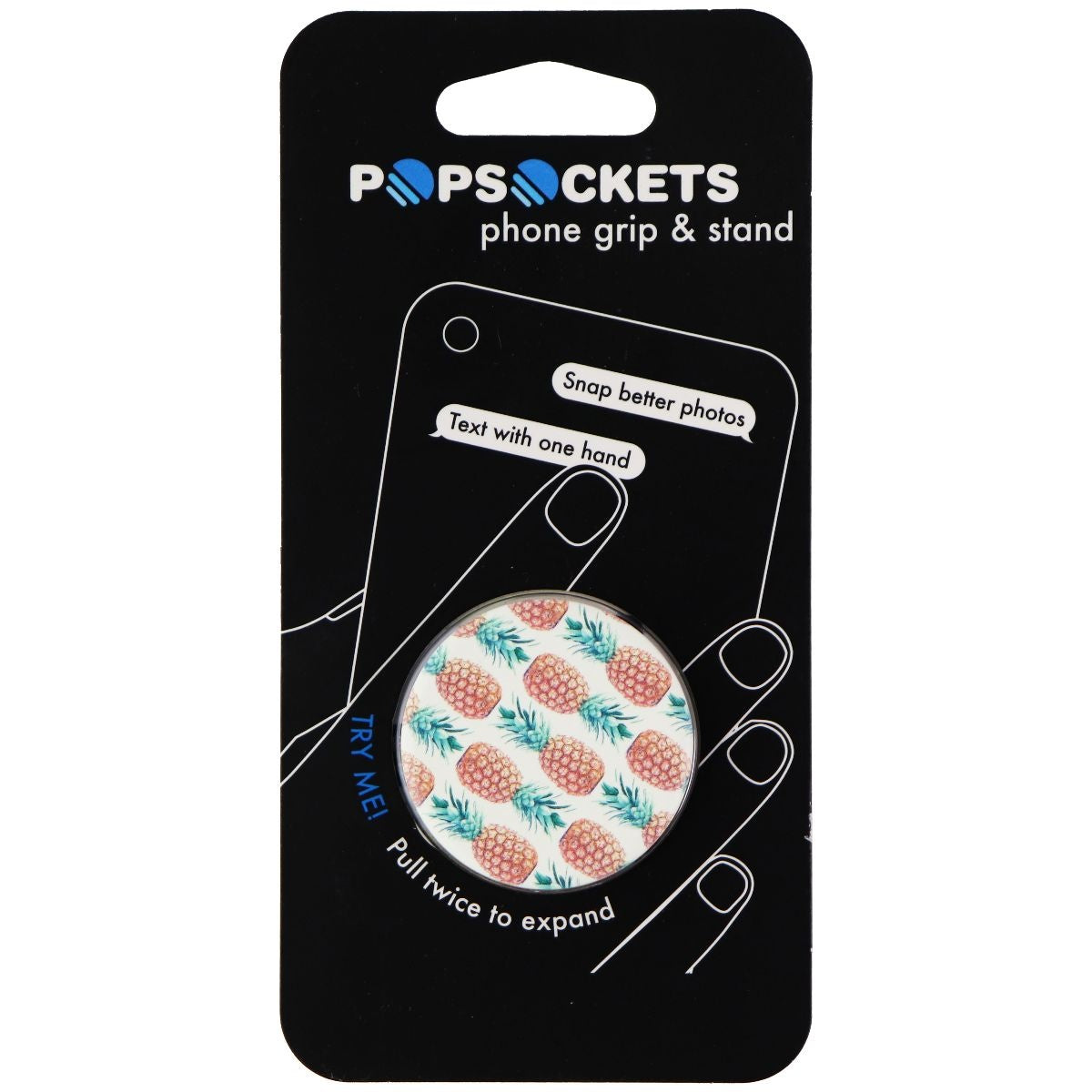 PopSockets Collapsible Grip & Stand for Phones and Tablets - Pineapple Pattern Cell Phone - Mounts & Holders PopSockets - Simple Cell Bulk Wholesale Pricing - USA Seller