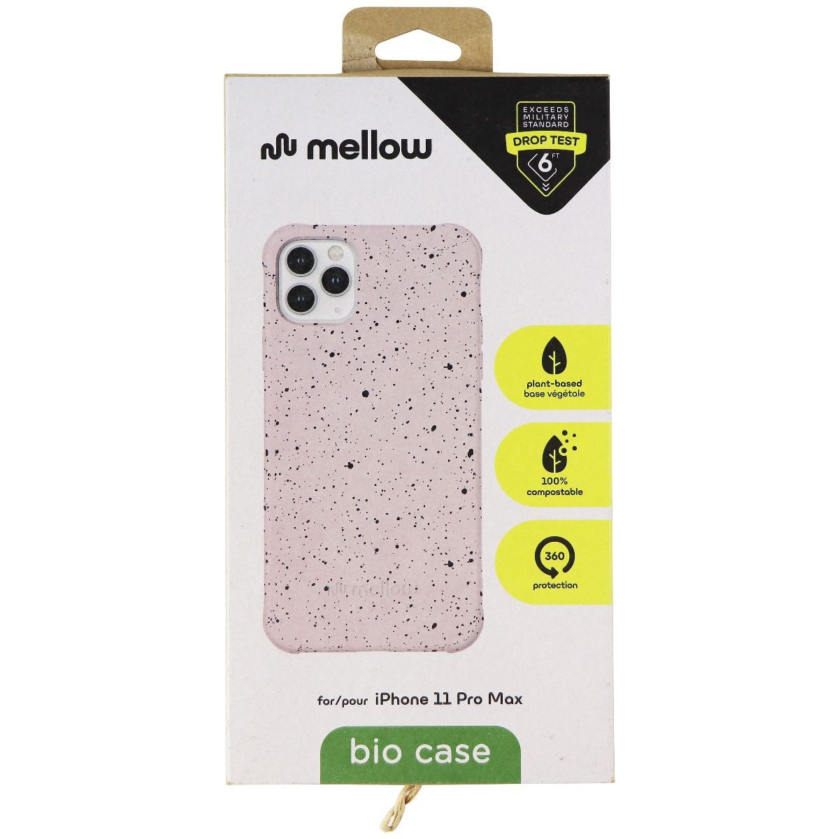 Mellow Bio Case for Apple iPhone 11 Pro Max - Pink/Black Speckled Cell Phone - Cases, Covers & Skins Mellow - Simple Cell Bulk Wholesale Pricing - USA Seller