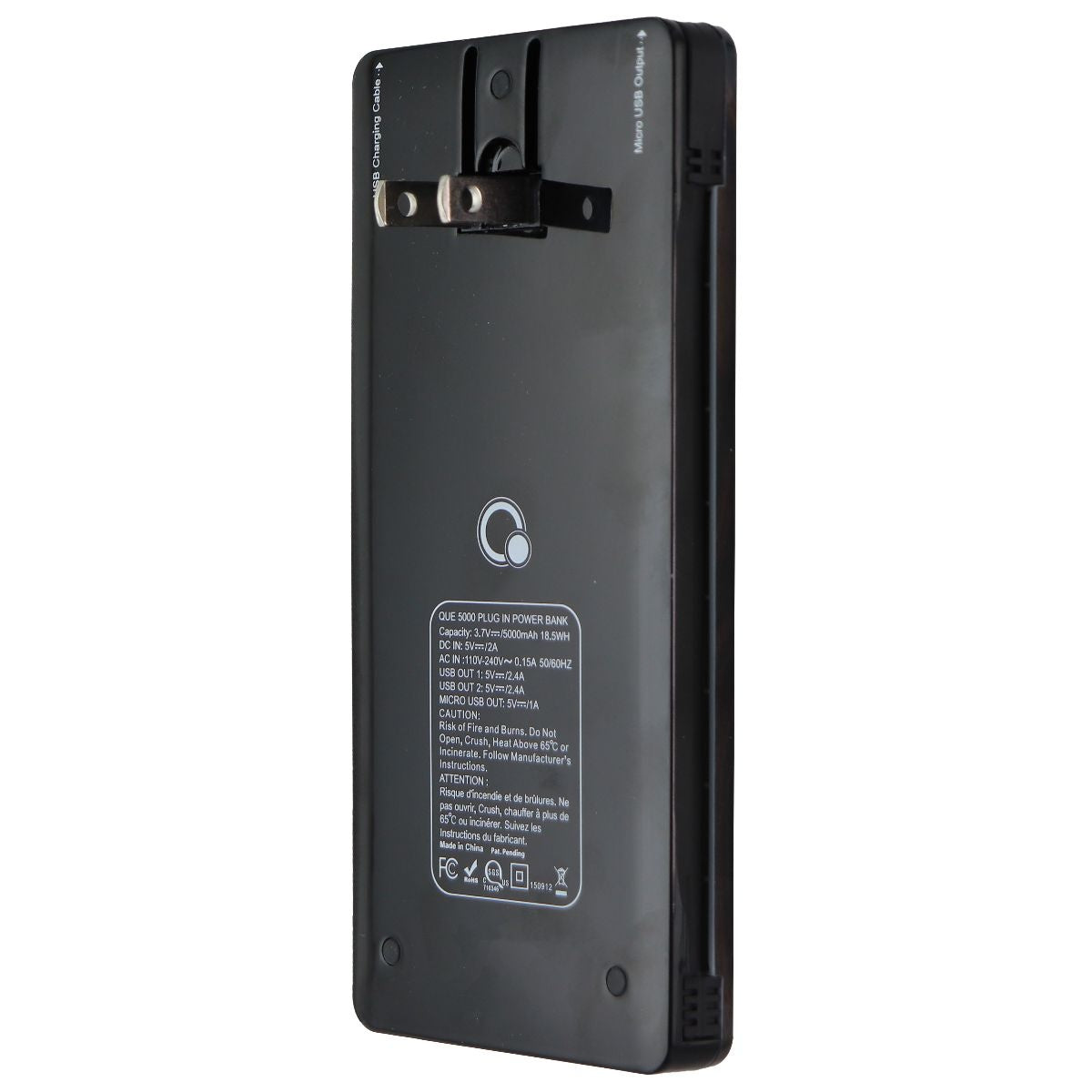 Que Design Dual USB 5,000mAh Power Bank with Micro-USB and USB Built-in - Wood Cell Phone - Chargers & Cradles Que Design - Simple Cell Bulk Wholesale Pricing - USA Seller