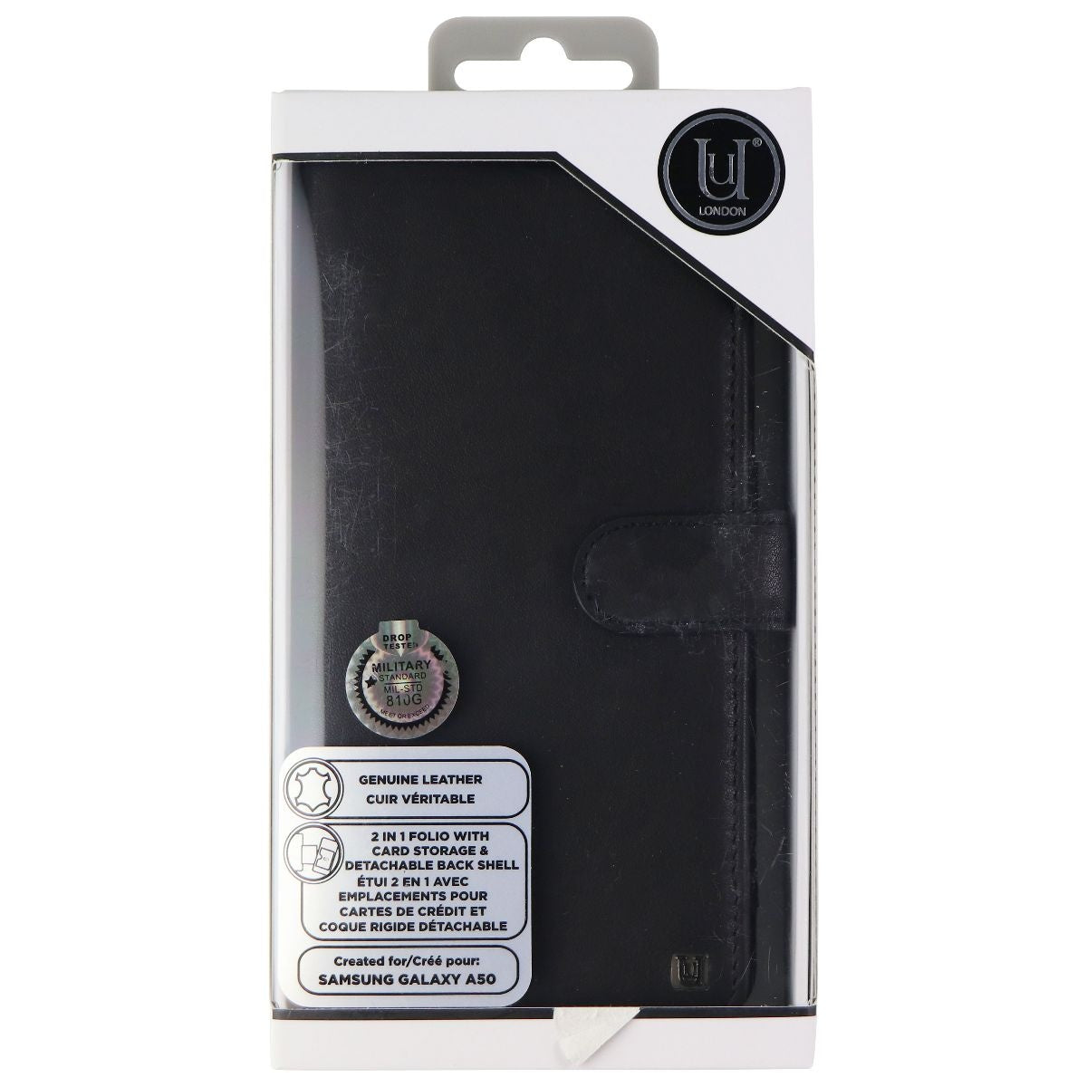 Uunique London Genuine Leather Folio Case for Samsung Galaxy A50 - Black Cell Phone - Cases, Covers & Skins Uunique London - Simple Cell Bulk Wholesale Pricing - USA Seller