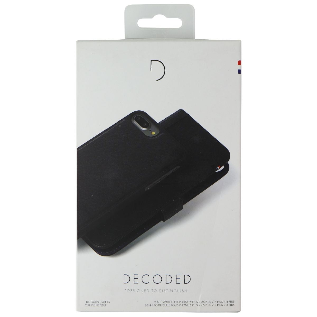 Decoded Magnetic Leather Case for iPhone 8 Plus / 7 Plus / 6s Plus - Black Cell Phone - Cases, Covers & Skins Decoded - Simple Cell Bulk Wholesale Pricing - USA Seller