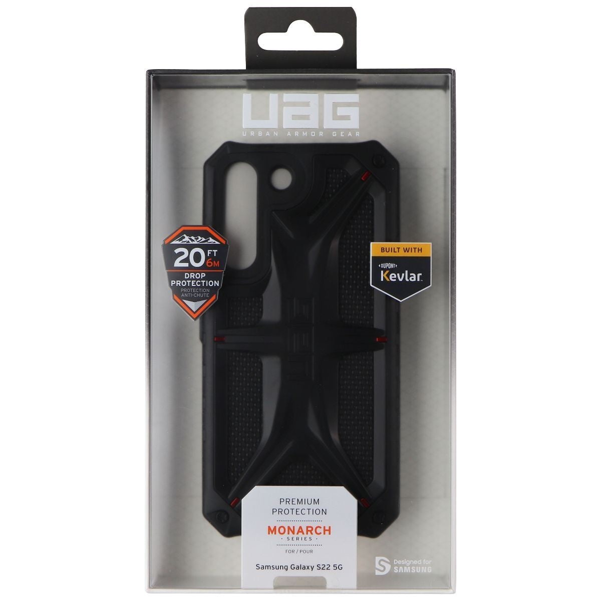 Urban Armor Gear Monarch Series Case for Samsung Galaxy S22 5G - Black Kevlar Cell Phone - Cases, Covers & Skins Urban Armor Gear - Simple Cell Bulk Wholesale Pricing - USA Seller