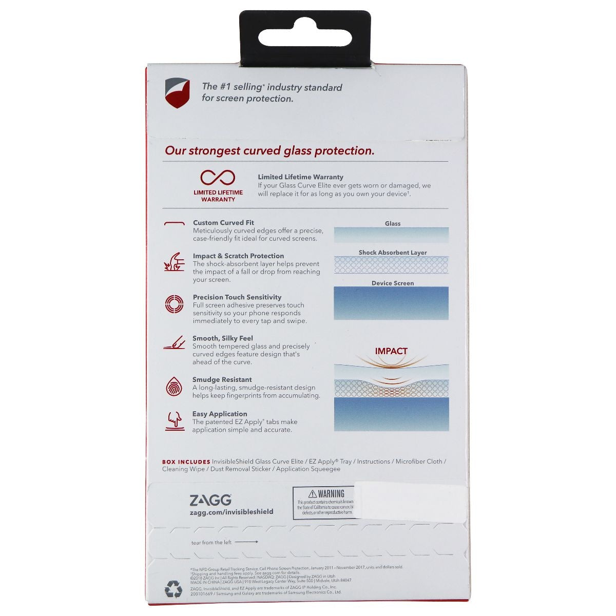 ZAGG Invisible Shield (Glass Curve Elite) Screen Protector for Samsung Galaxy S9 Cell Phone - Screen Protectors Zagg - Simple Cell Bulk Wholesale Pricing - USA Seller