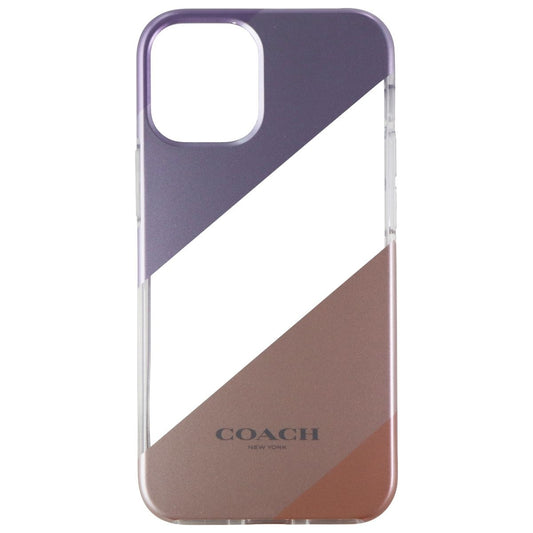 Coach Protective Case for iPhone 12 mini - Diagonal Stripe Metallic Pink/Purple Cell Phone - Cases, Covers & Skins Coach - Simple Cell Bulk Wholesale Pricing - USA Seller