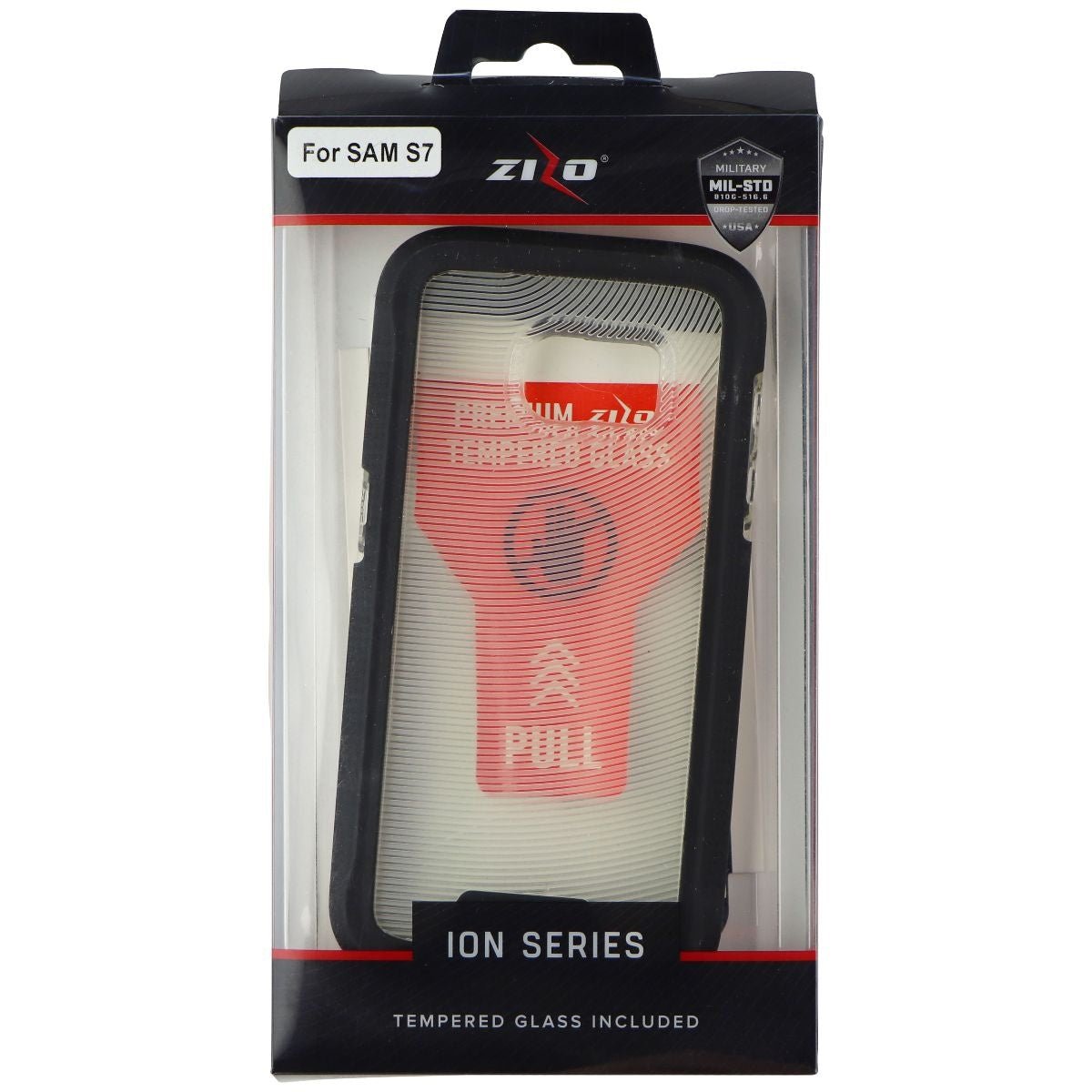 Zizo Ion Series Case & Tempered Glass for Samsung Galaxy S7 - Black/Clear Cell Phone - Cases, Covers & Skins Zizo - Simple Cell Bulk Wholesale Pricing - USA Seller