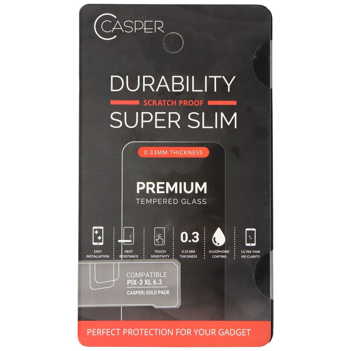 Casper Premium 0.33mm Tempered Glass for Pixel 3 XL - Clear Cell Phone - Screen Protectors Casper - Simple Cell Bulk Wholesale Pricing - USA Seller