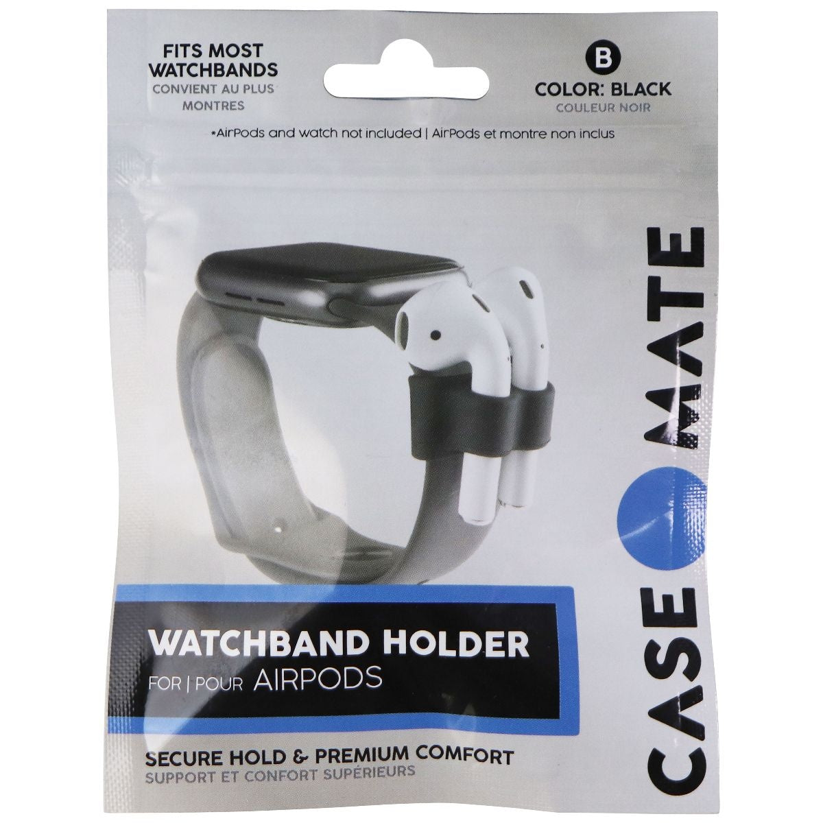 Case-Mate Watch Band Holder for Apple AirPods Pro, AirPods 2, AirPods 1 - Black Smart Watch Accessories - Smart Watch Cases Case-Mate - Simple Cell Bulk Wholesale Pricing - USA Seller